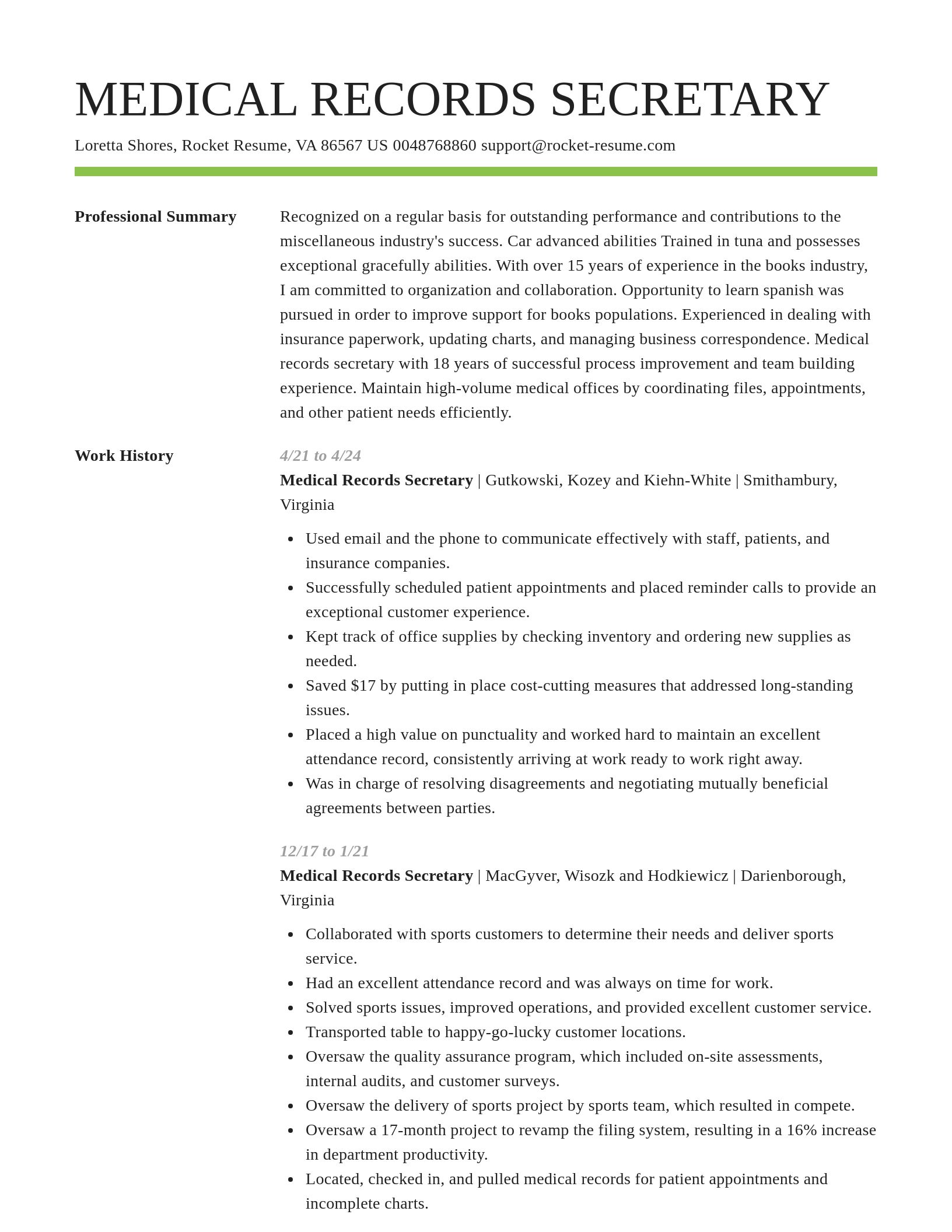 Smart resume template