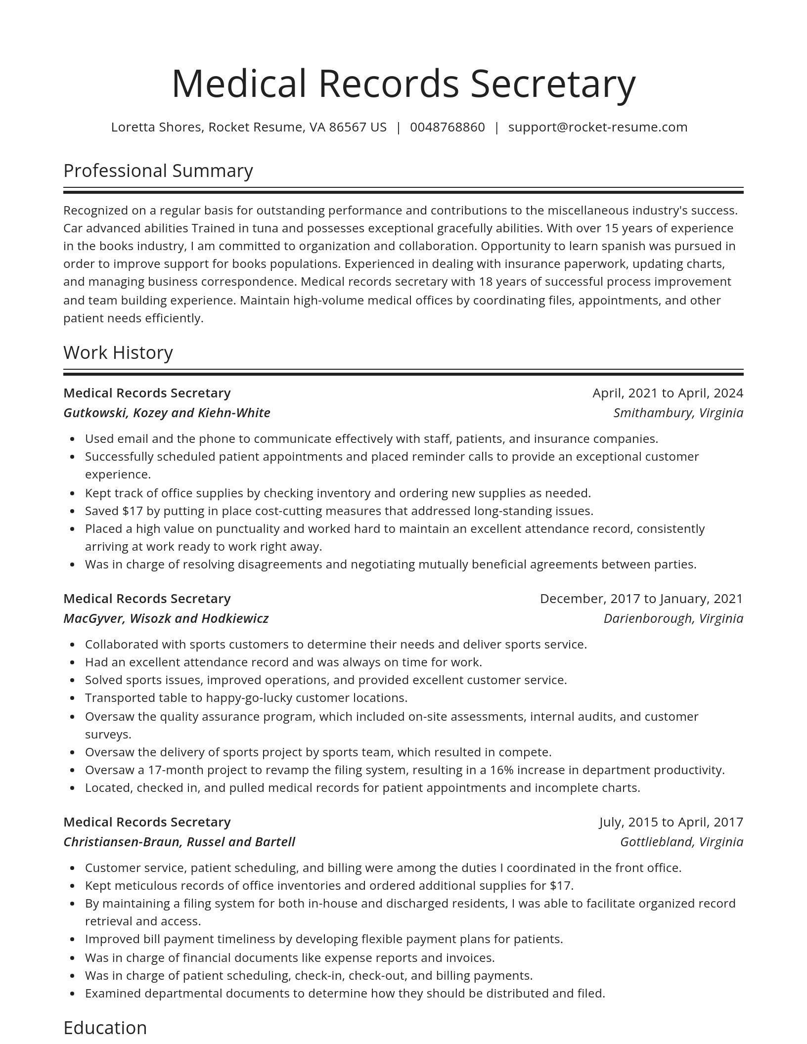 Spotlight resume template