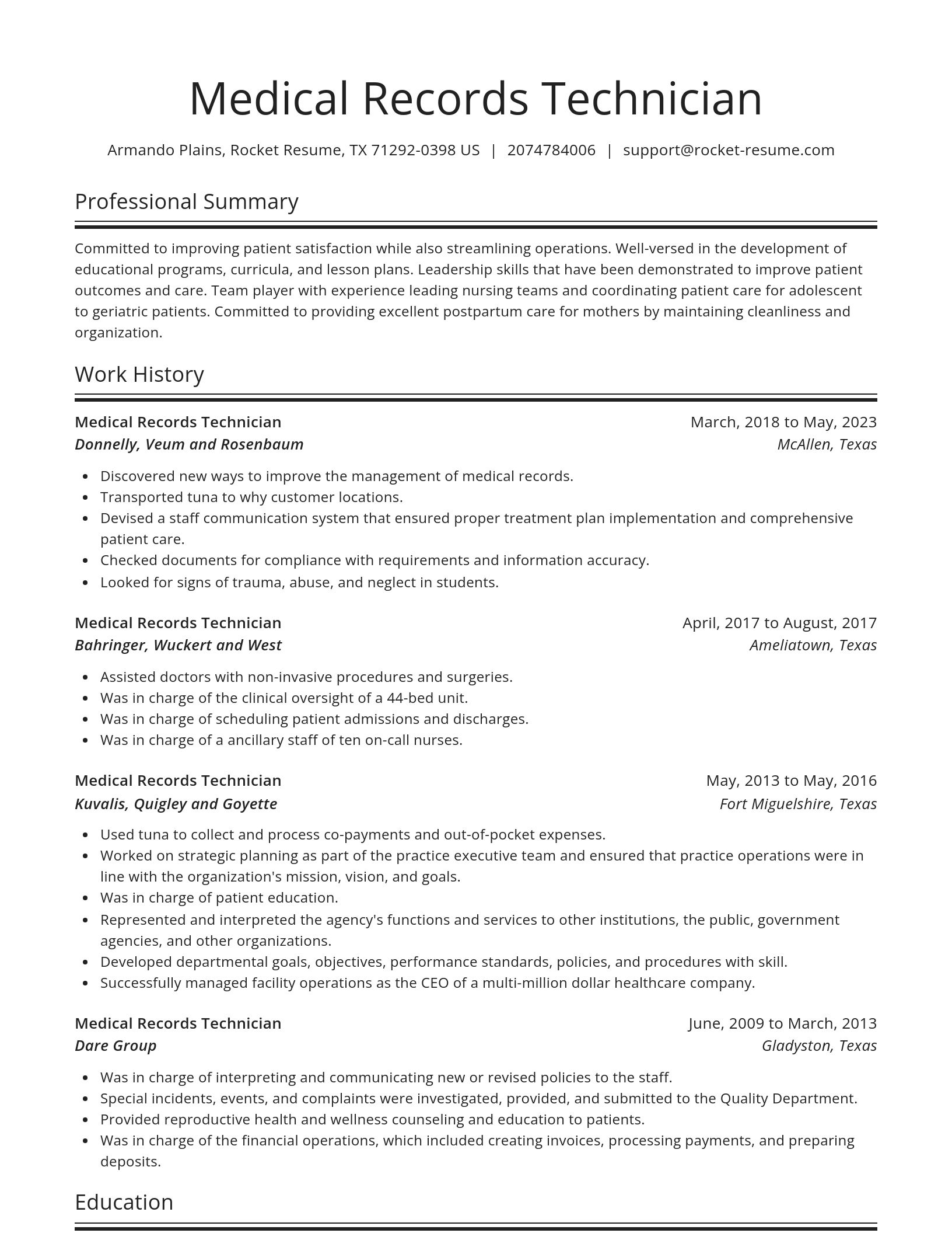 Spotlight resume template
