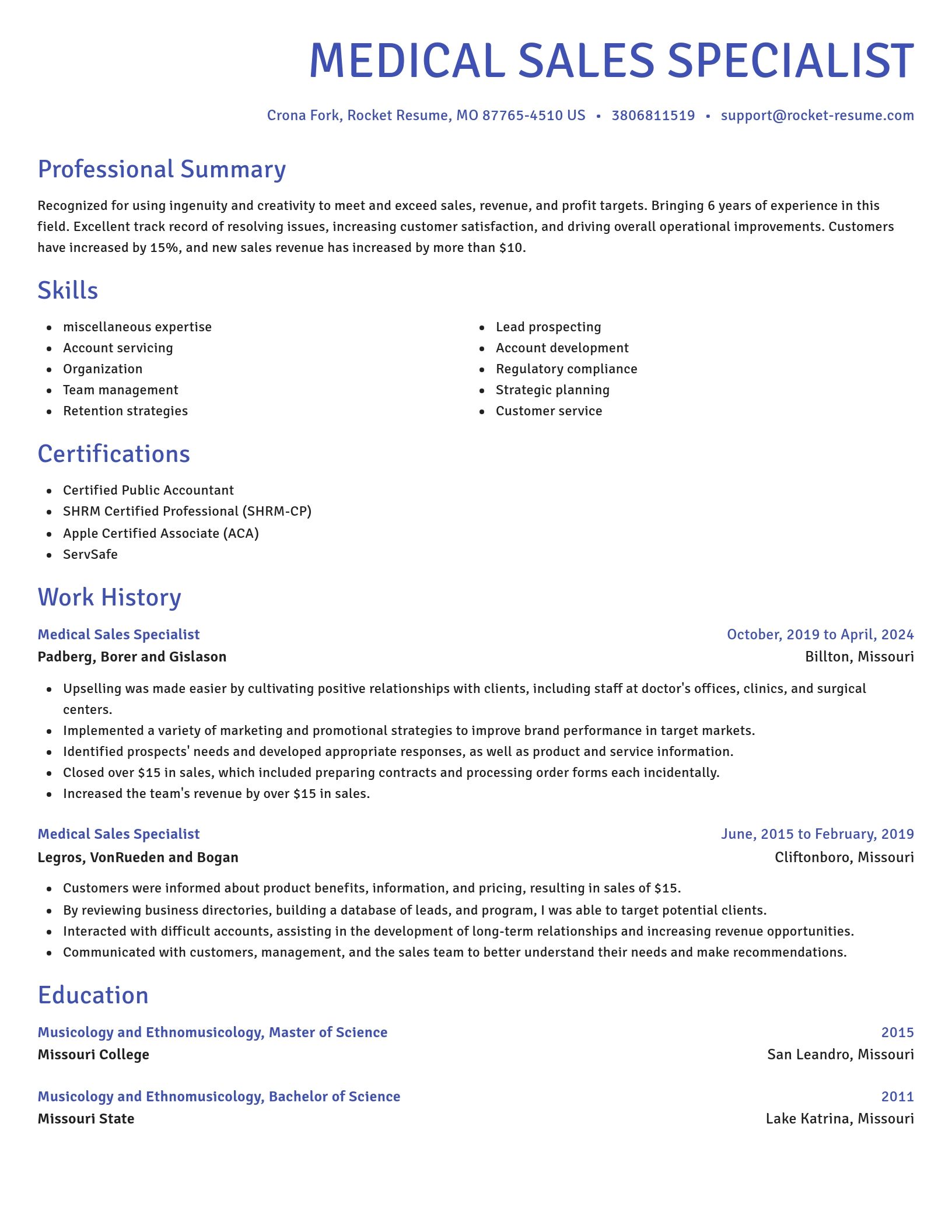 Novel resume template