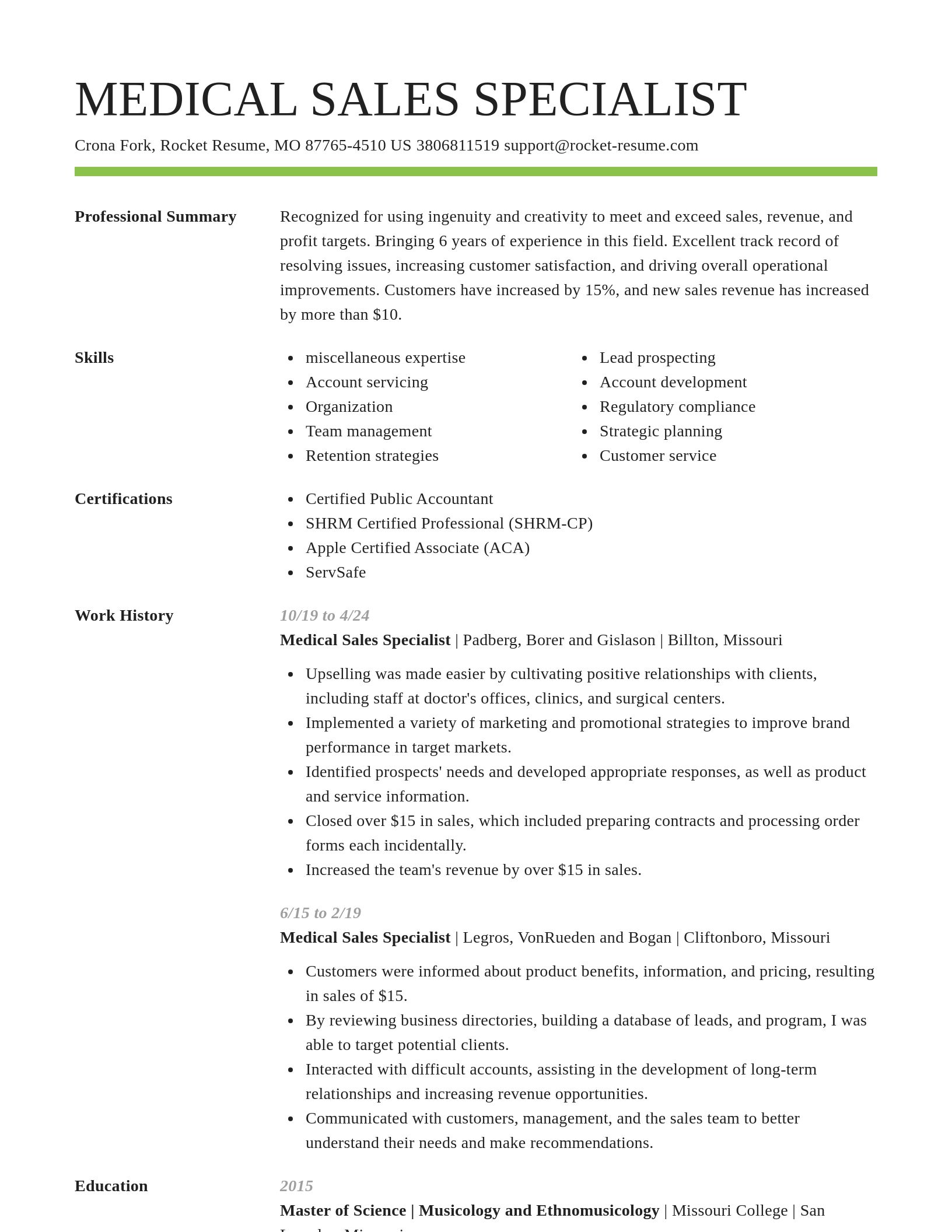 Smart resume template