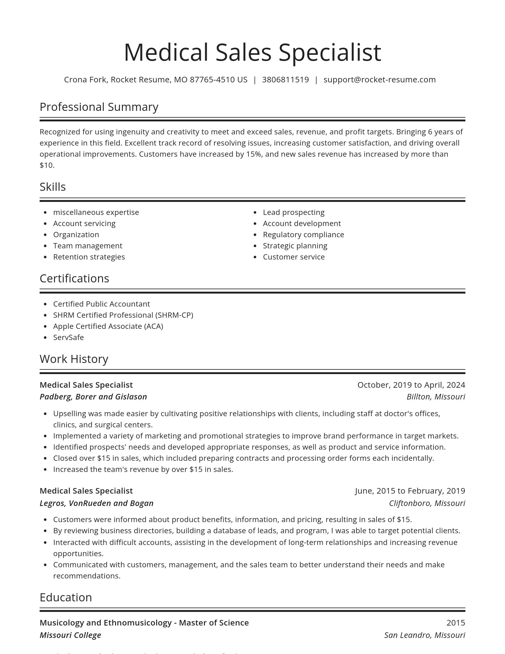 Spotlight resume template