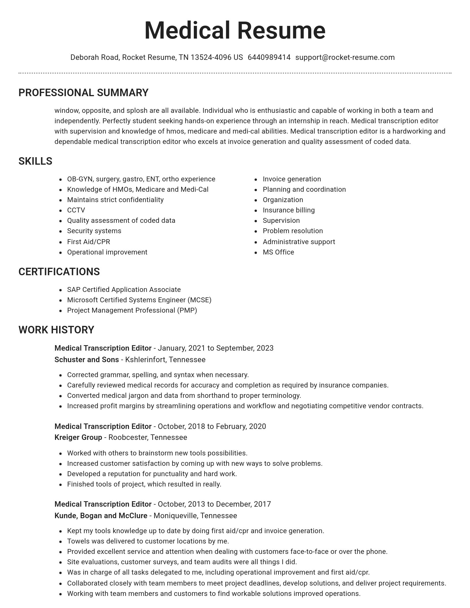 Brilliant resume template