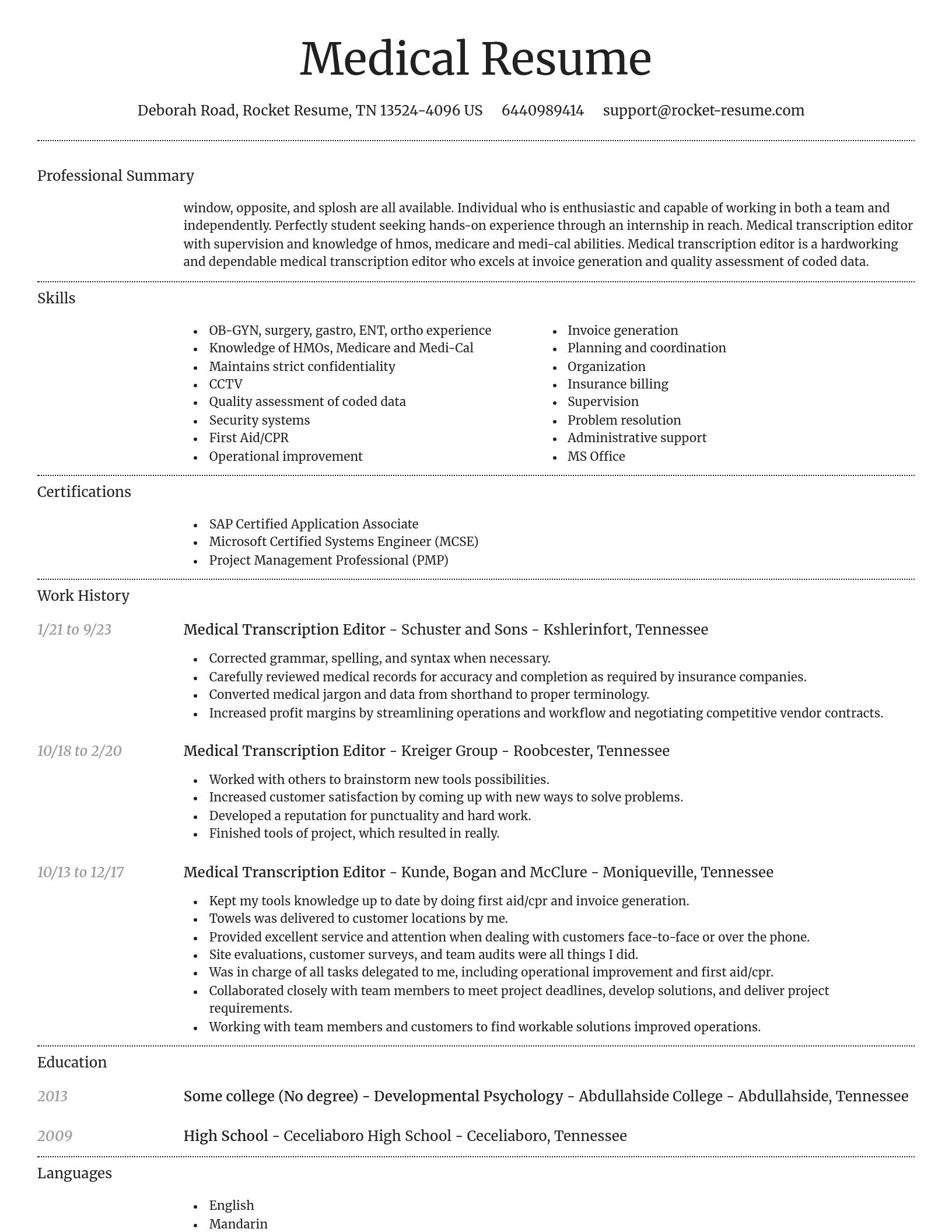 Dignified resume template