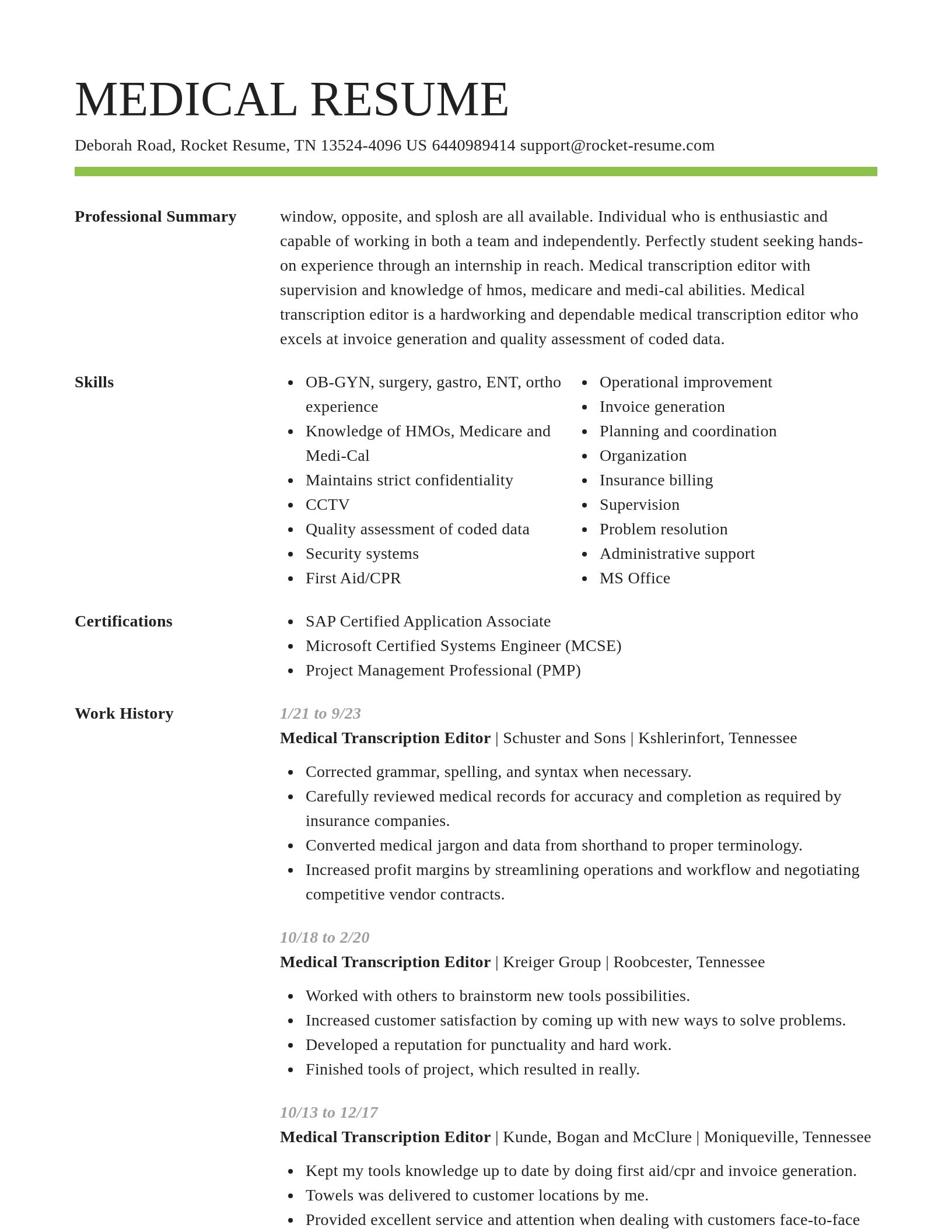 Smart resume template