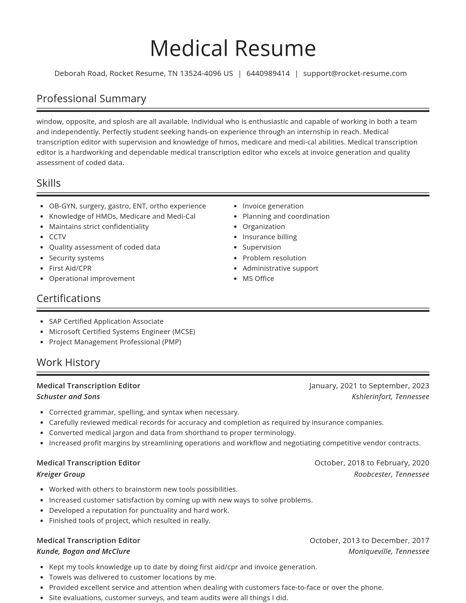 Spotlight resume template