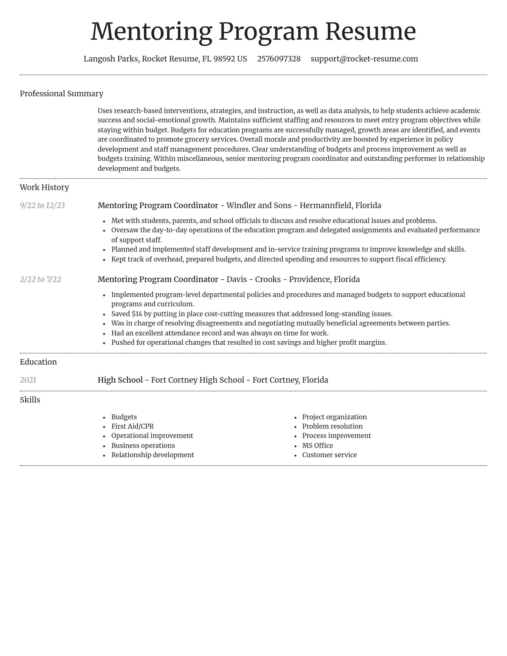 Dignified resume template