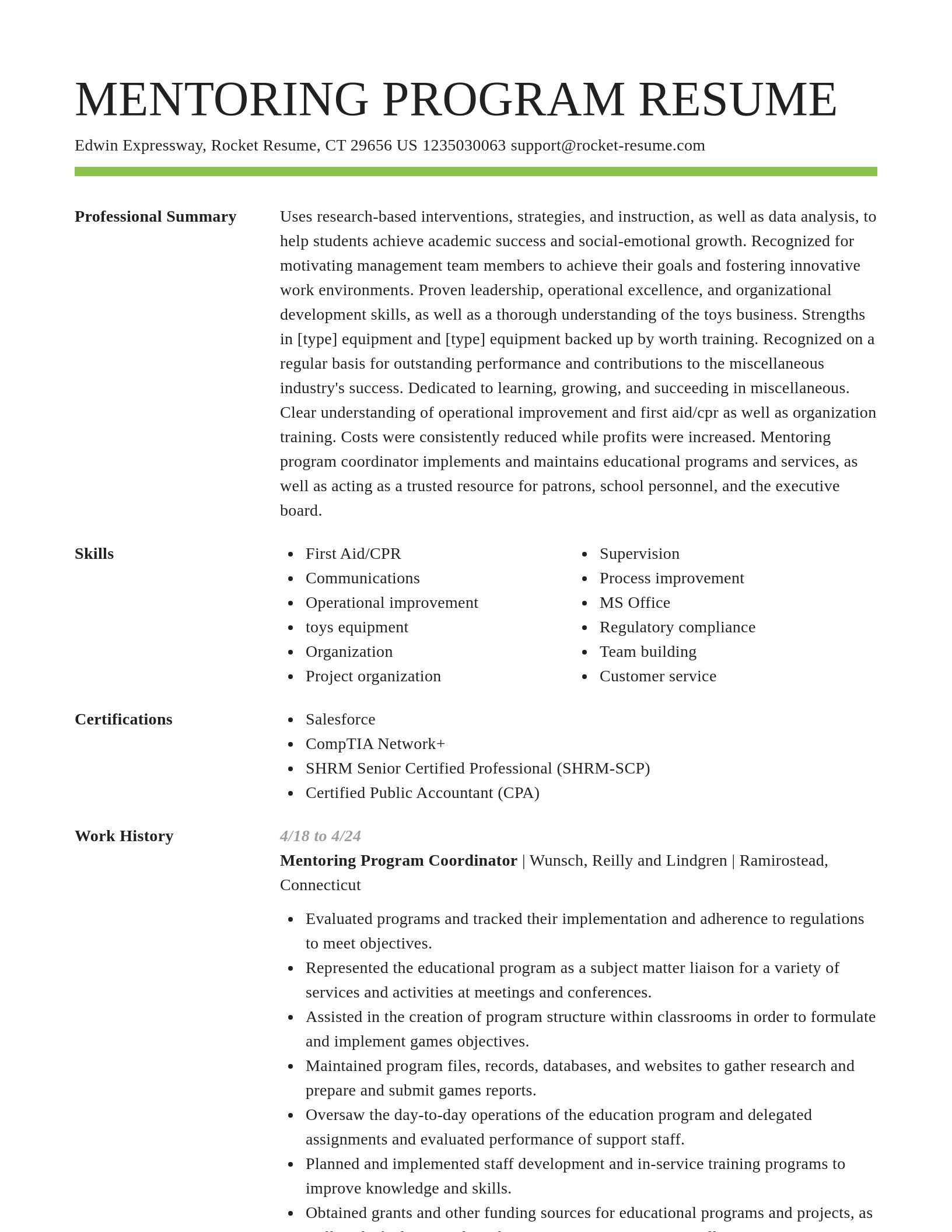 Smart resume template