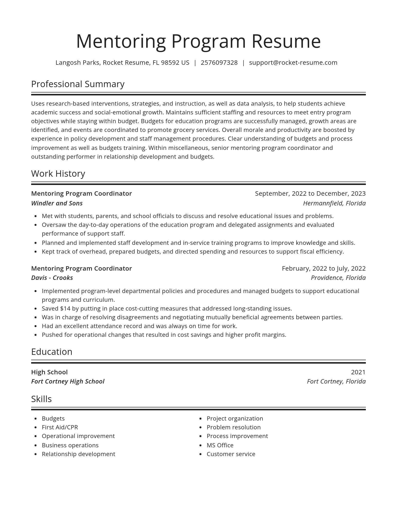 Spotlight resume template