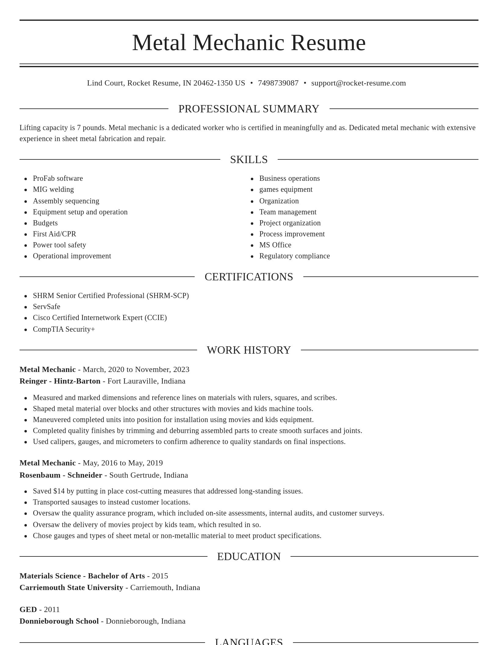 Elegant resume template
