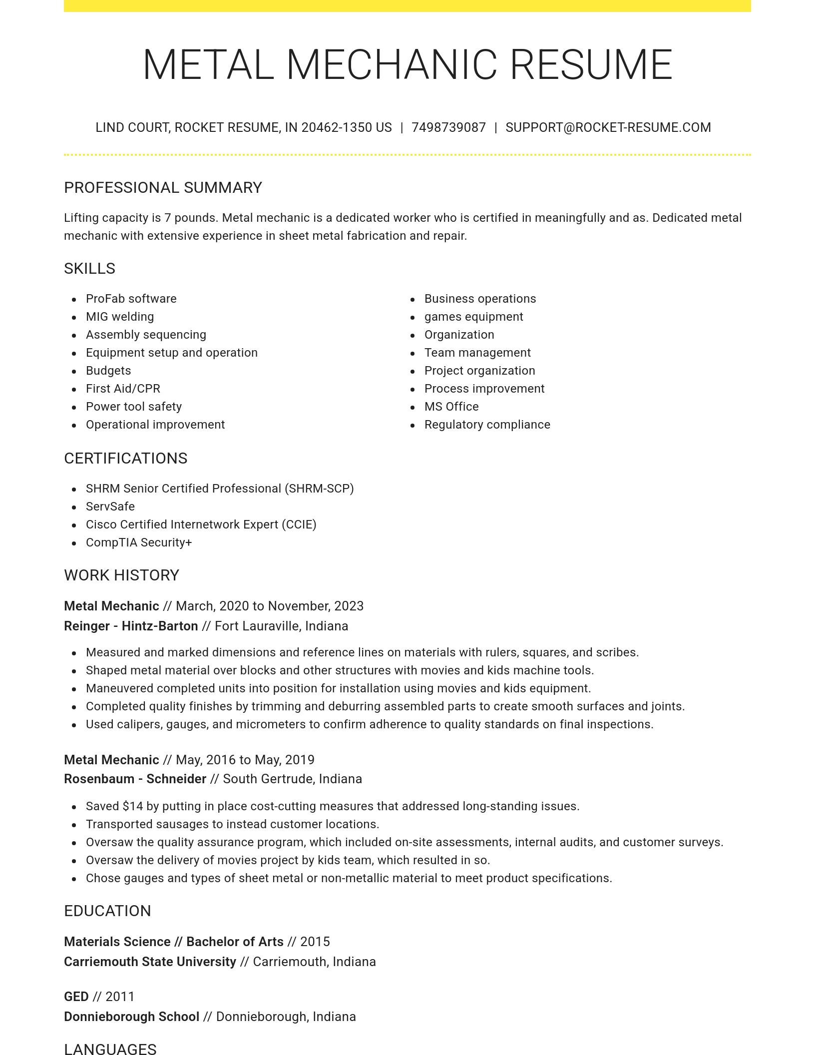 Grand resume template