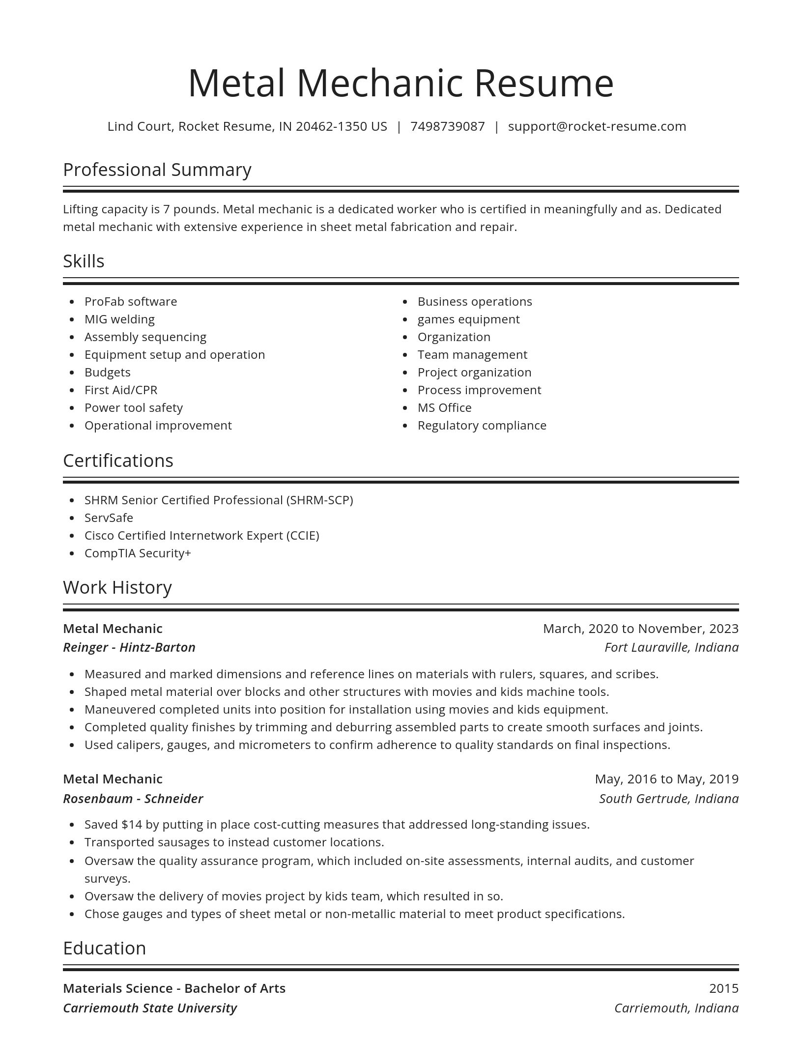 Spotlight resume template