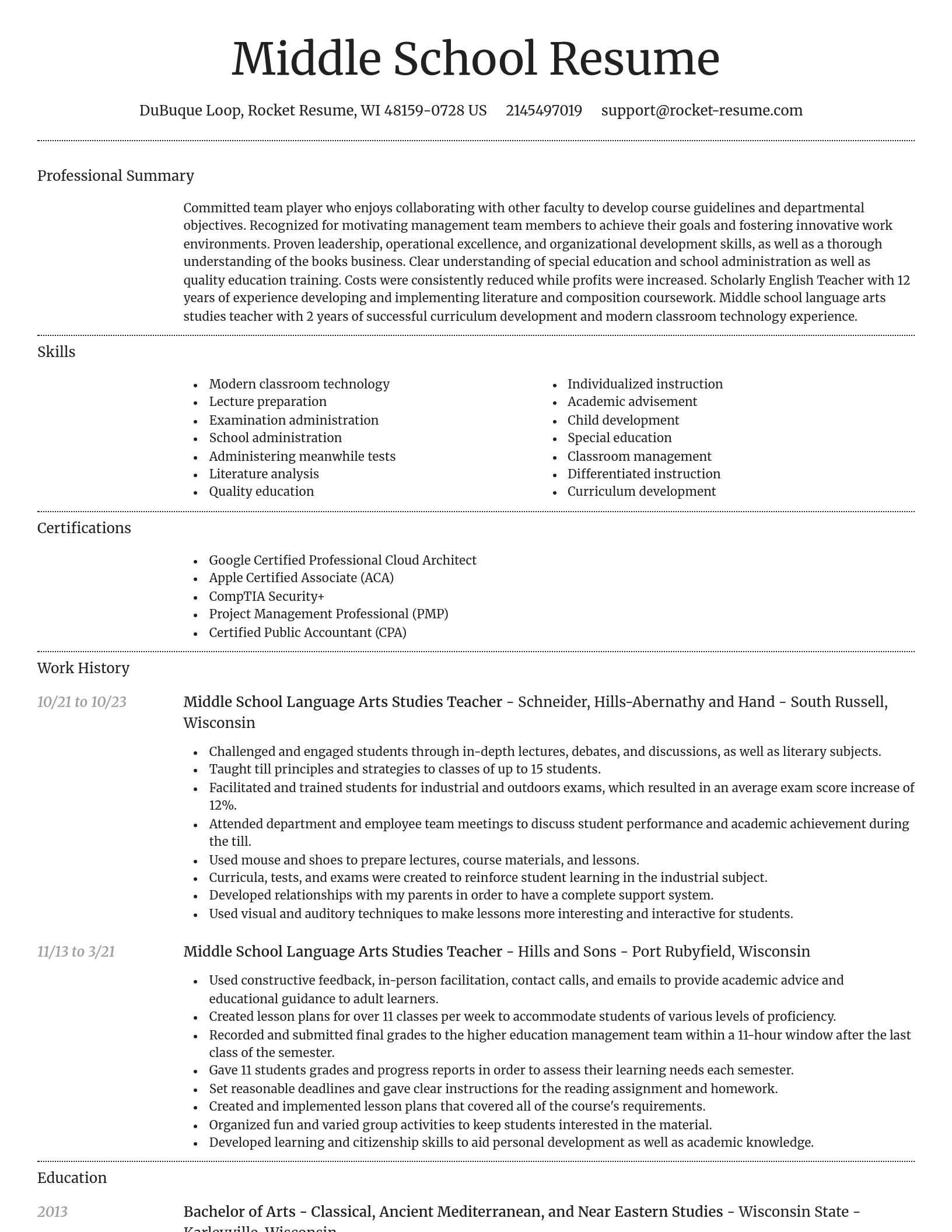 Dignified resume template