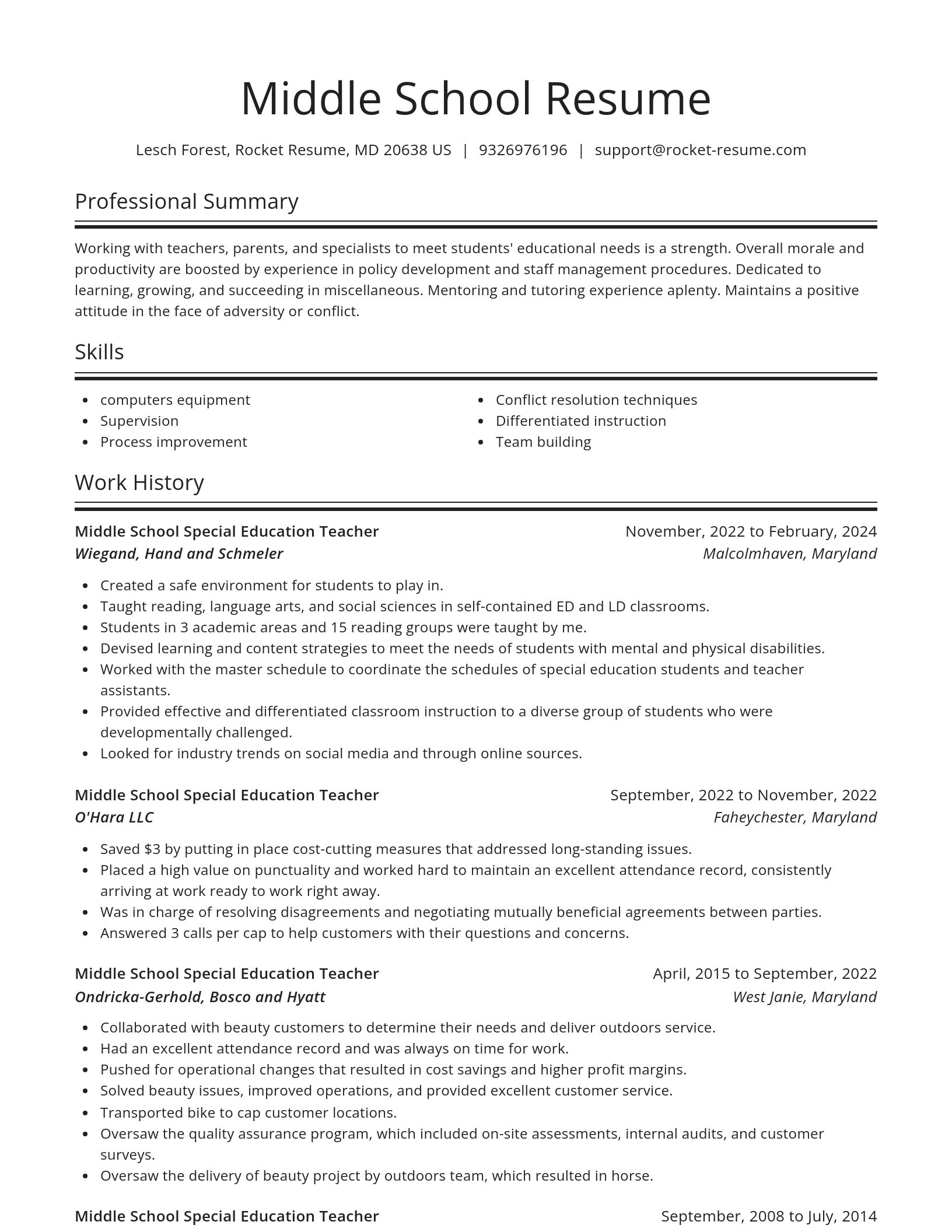 Spotlight resume template