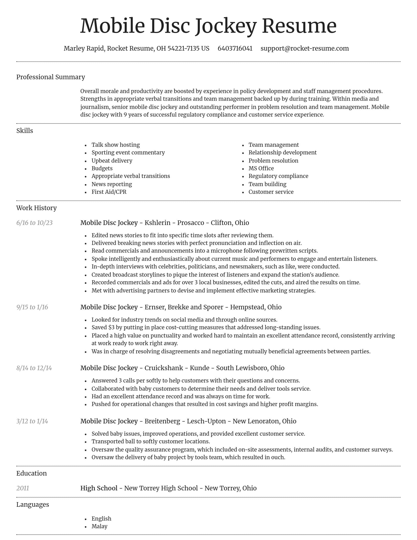 Dignified resume template
