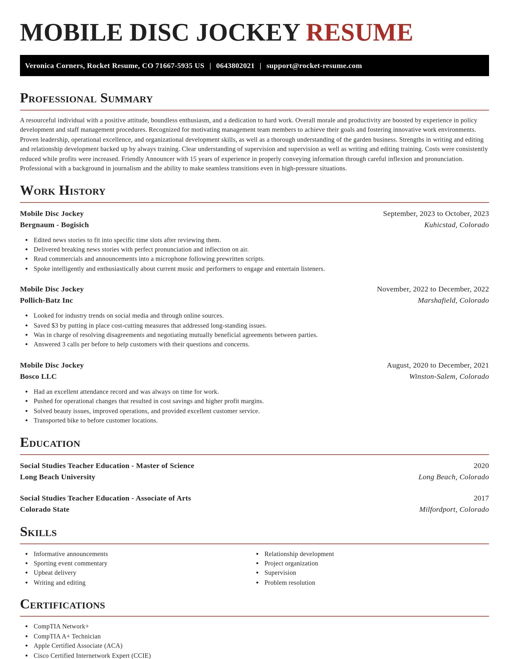Exquisite resume template