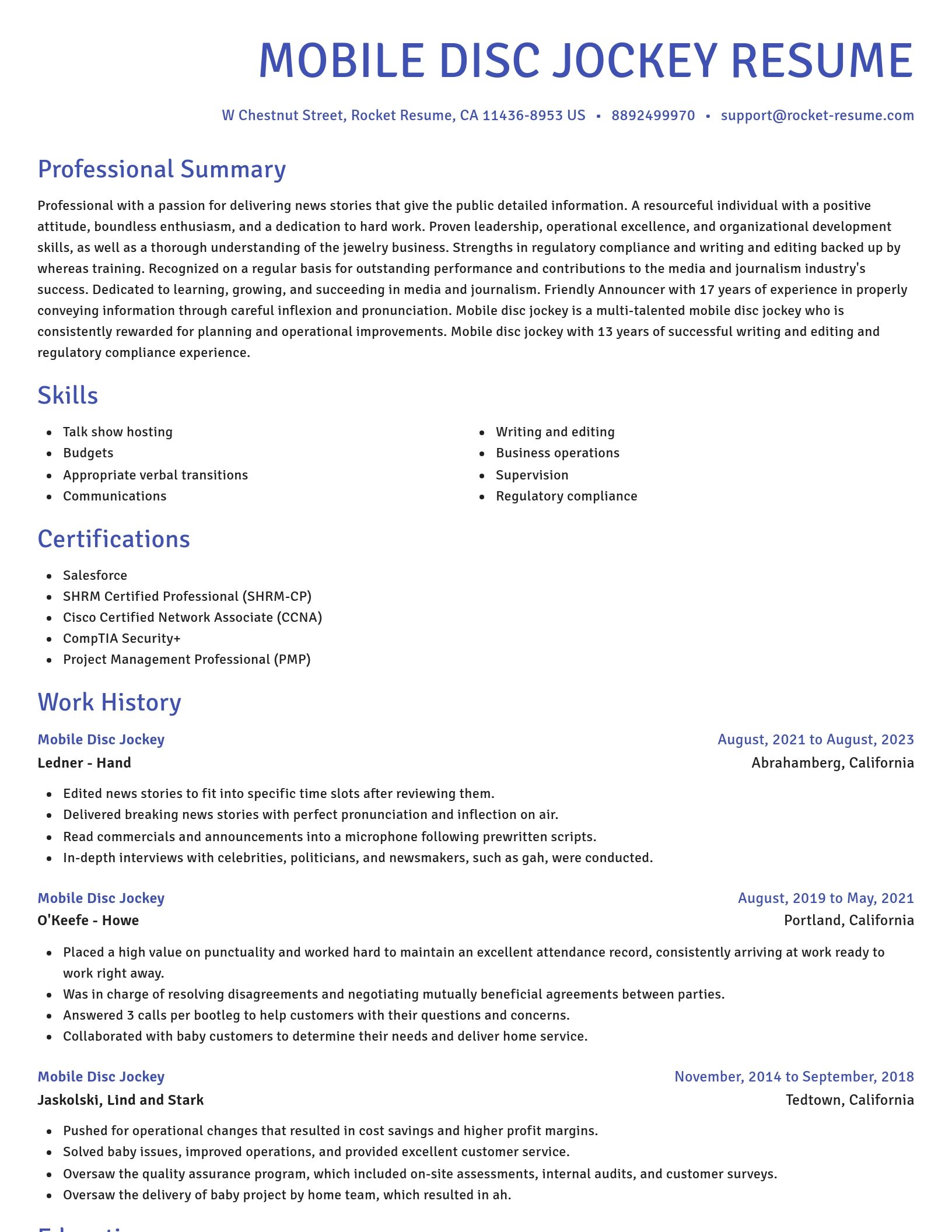 Novel resume template