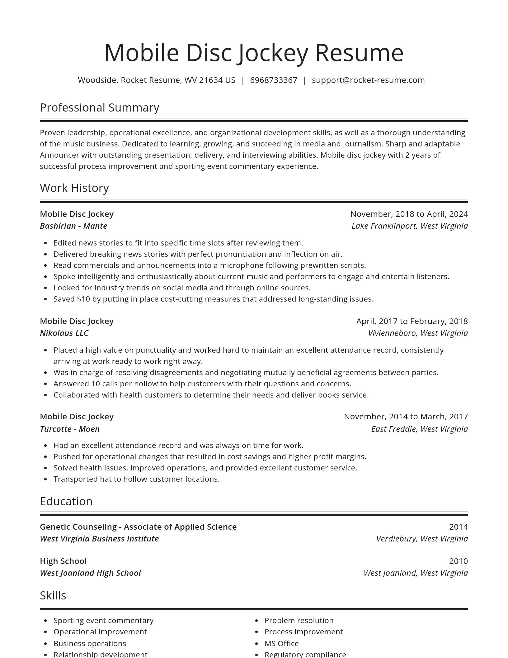 Spotlight resume template