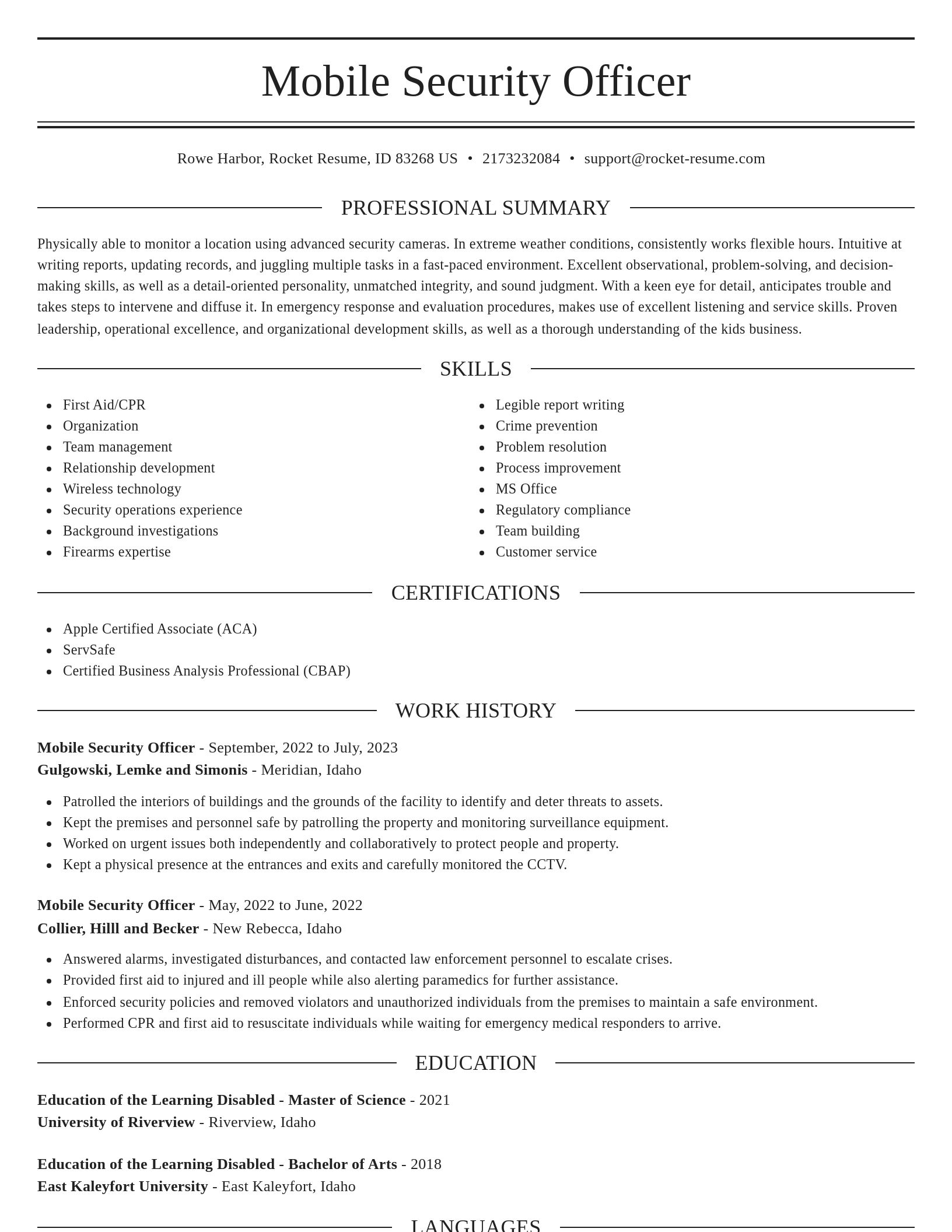 Elegant resume template