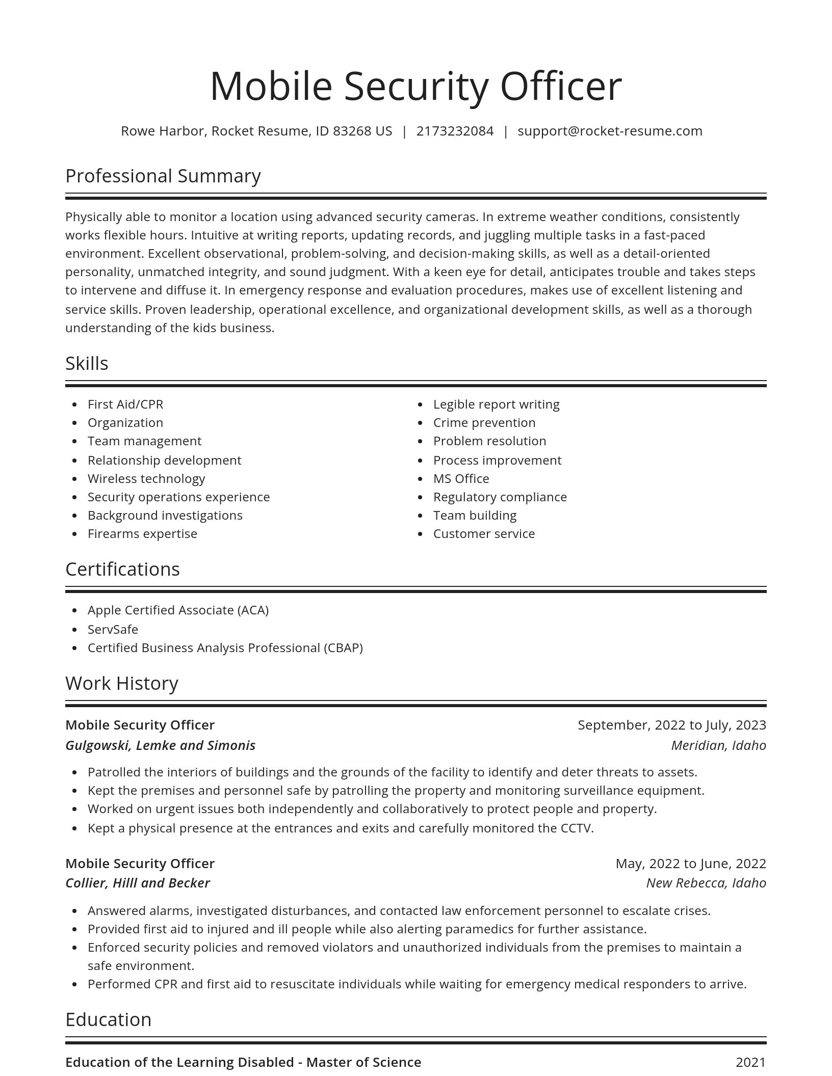 Spotlight resume template