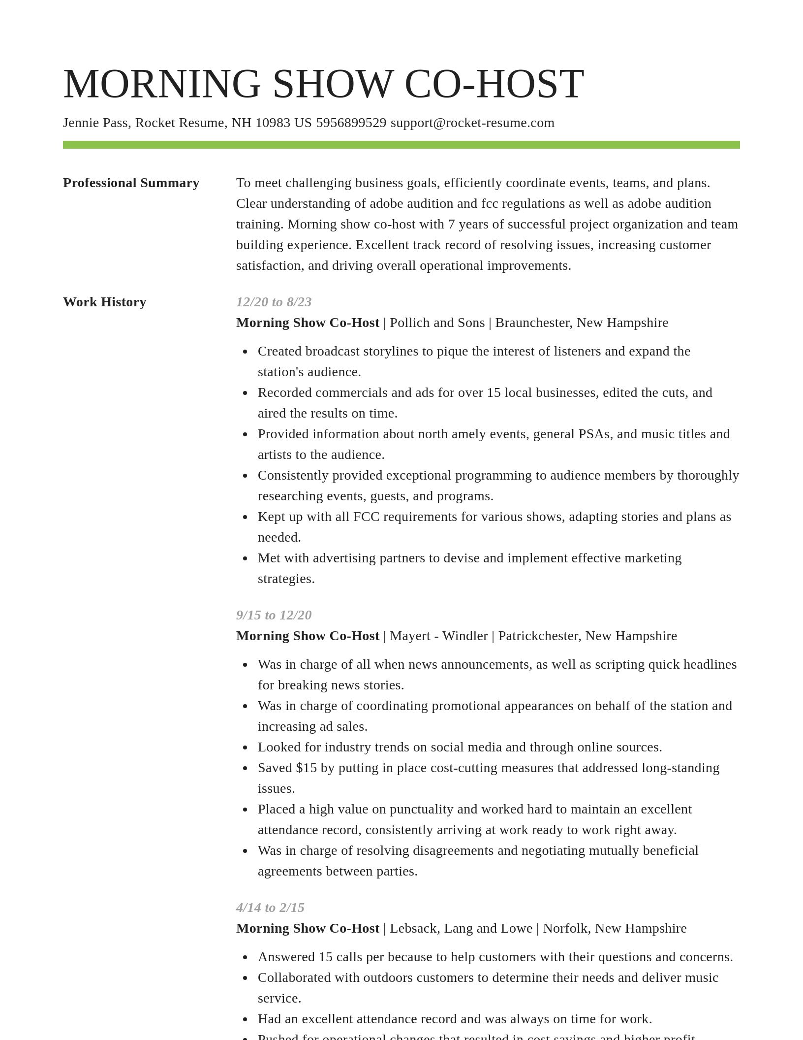 Smart resume template