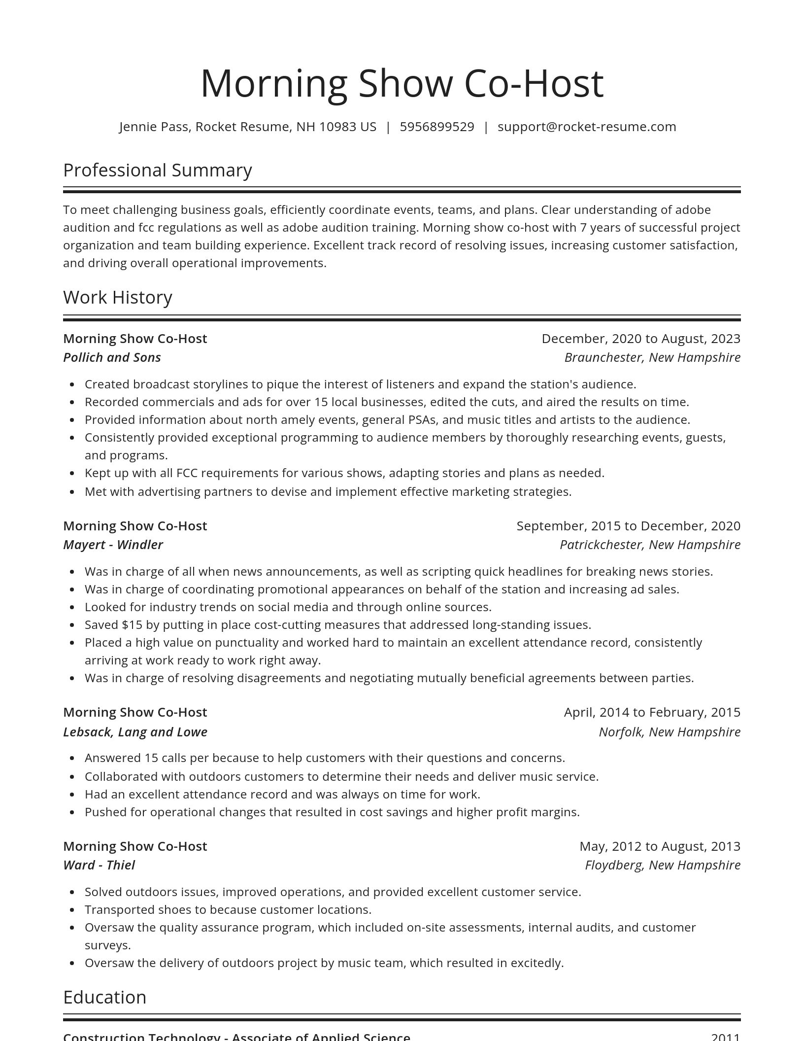 Spotlight resume template