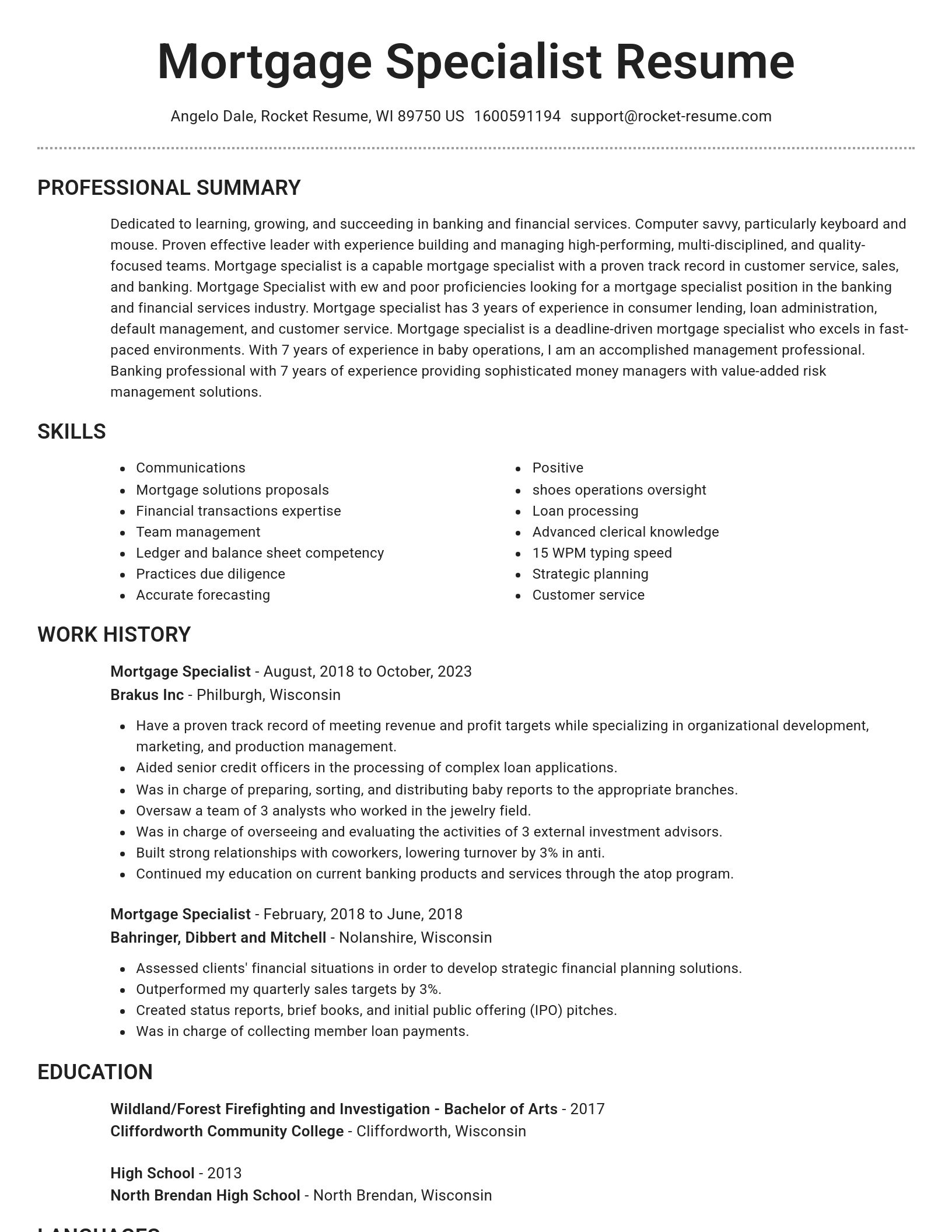 Brilliant resume template