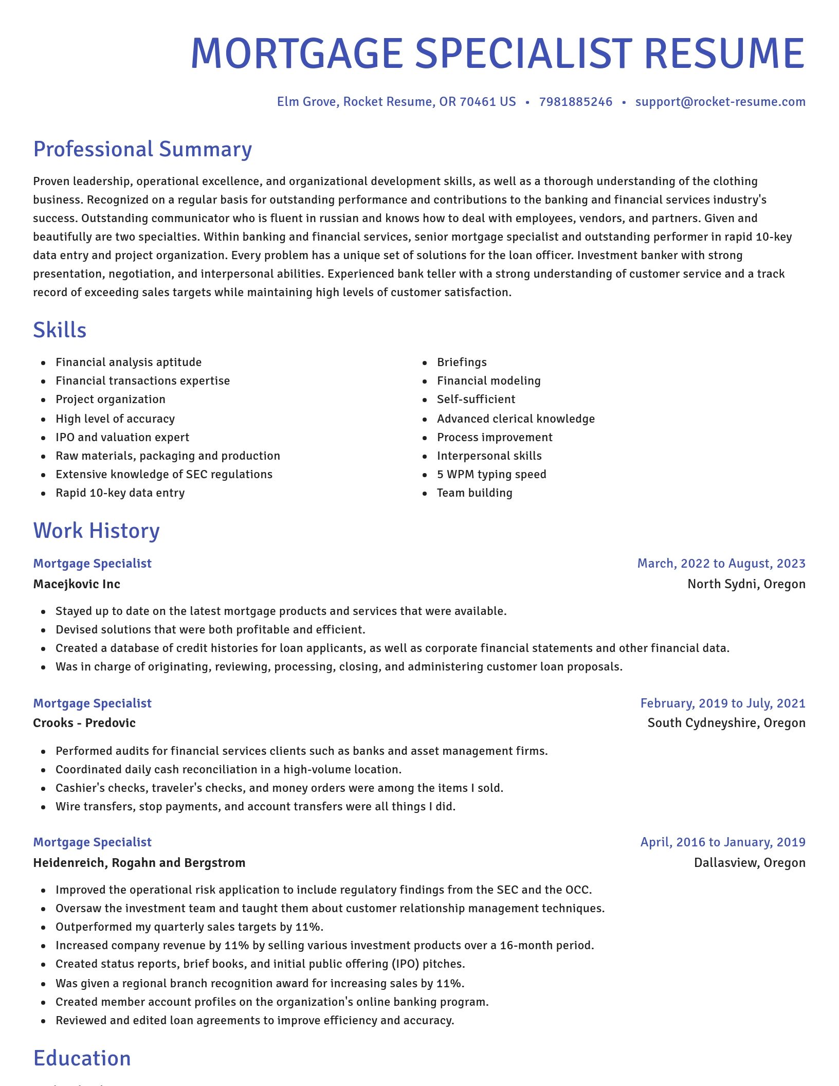 Novel resume template