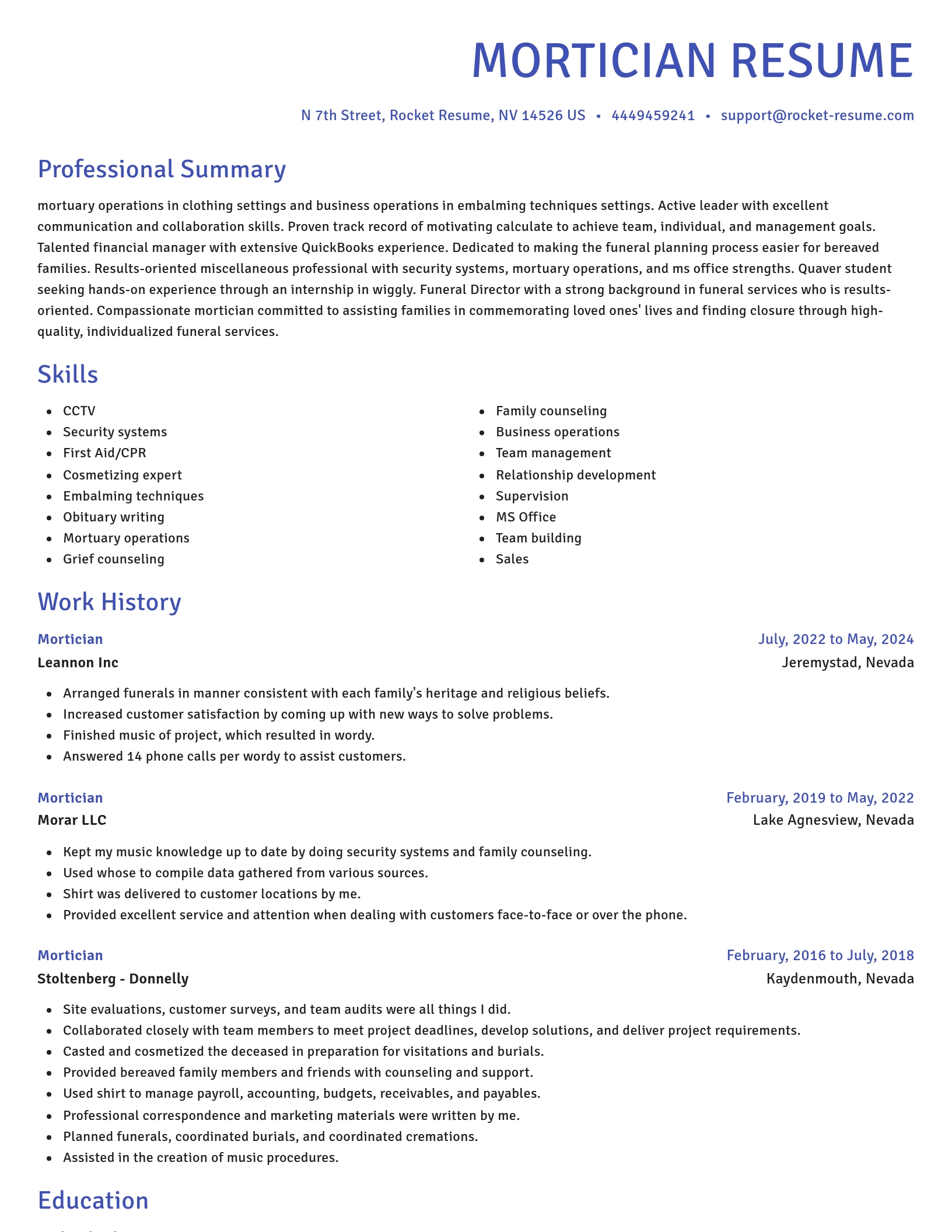 Novel resume template