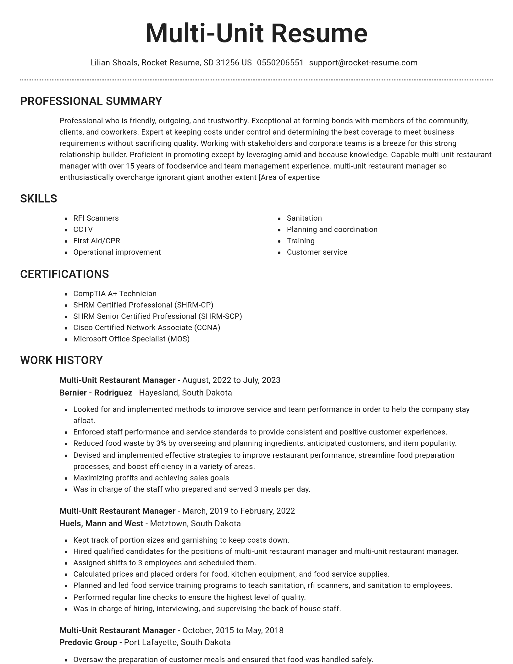 Brilliant resume template