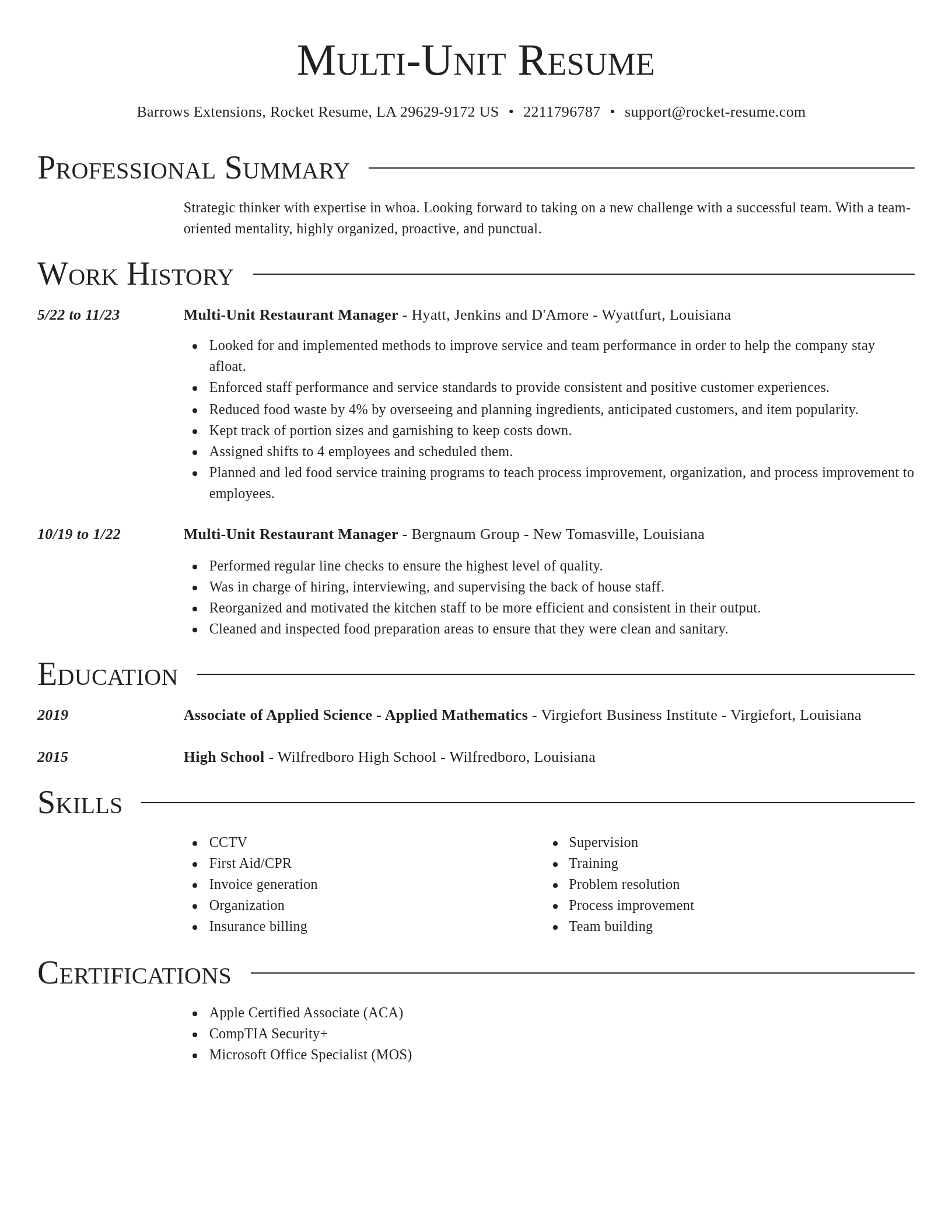 Director resume template