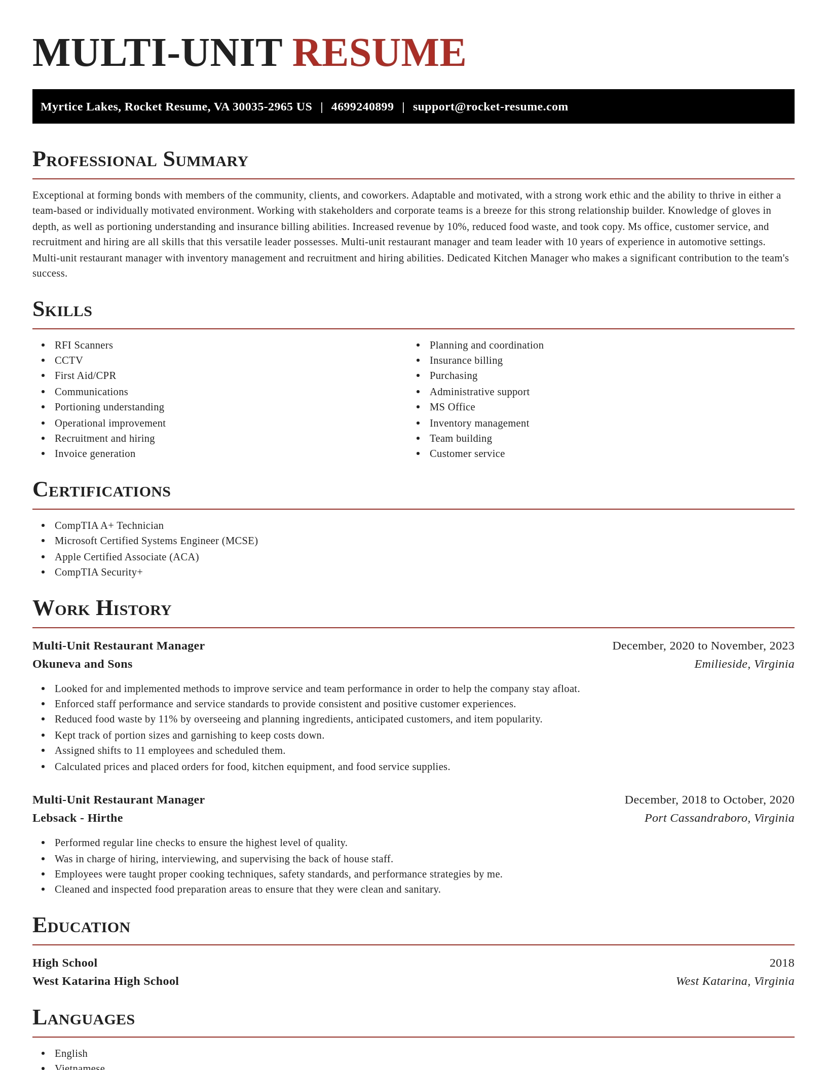 Exquisite resume template