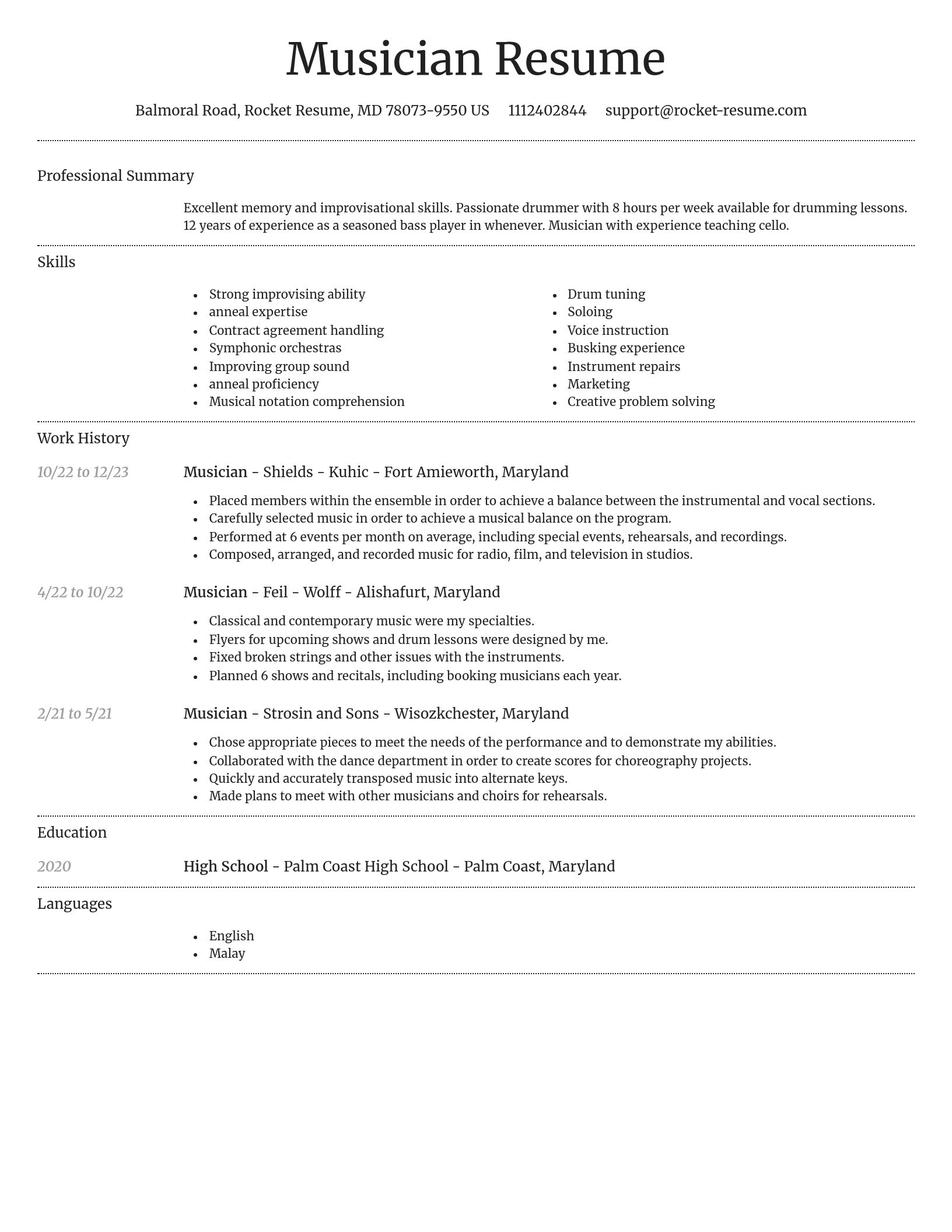 Dignified resume template