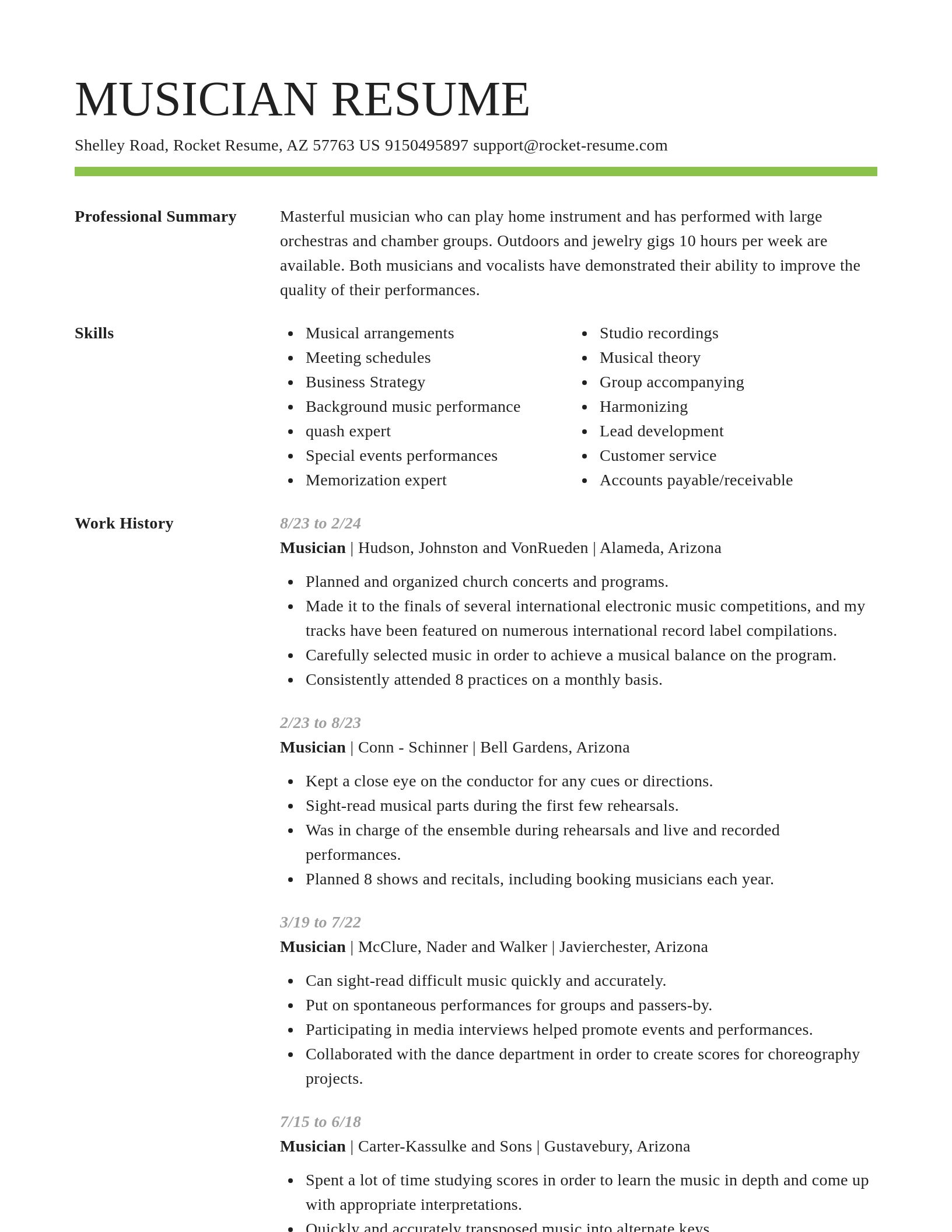 Smart resume template