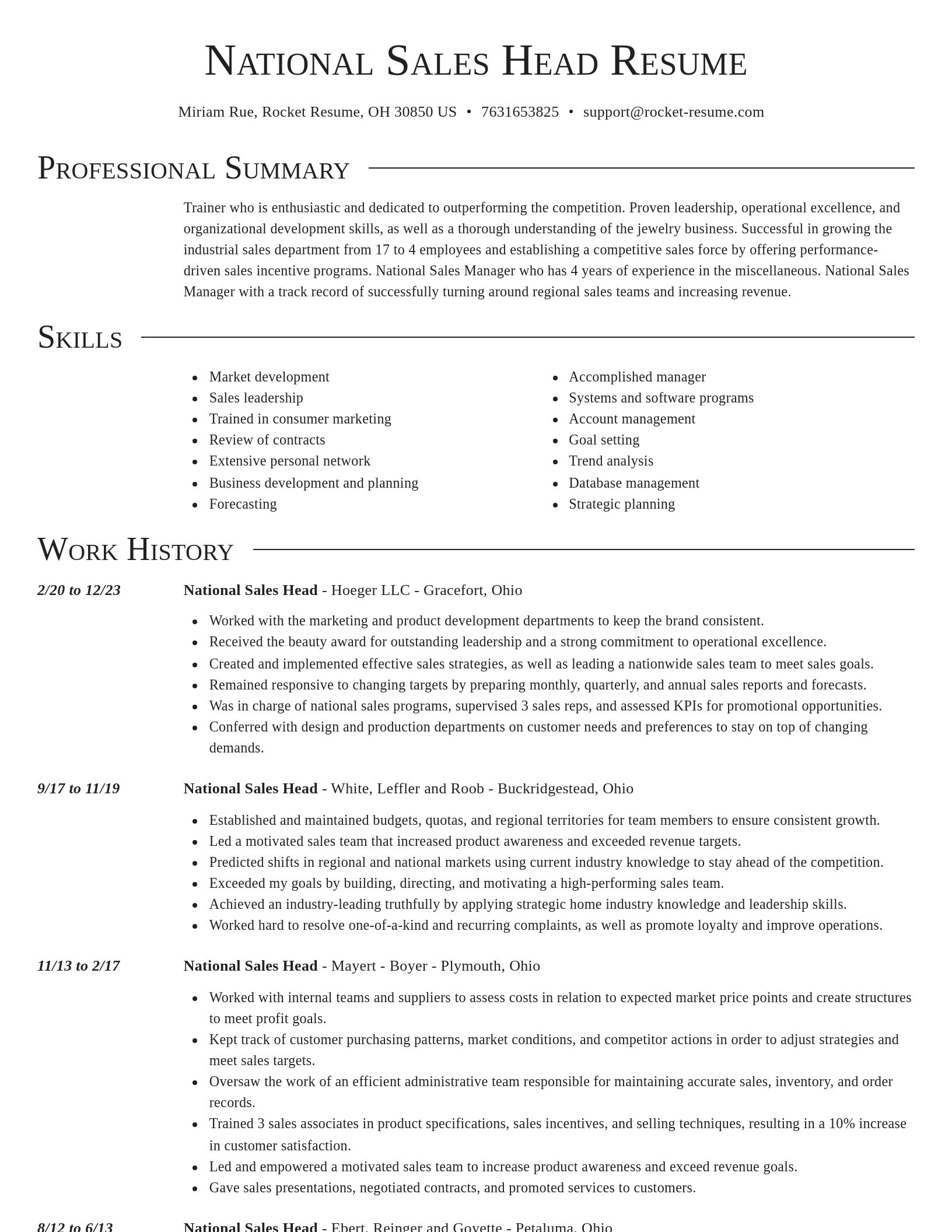 Director resume template