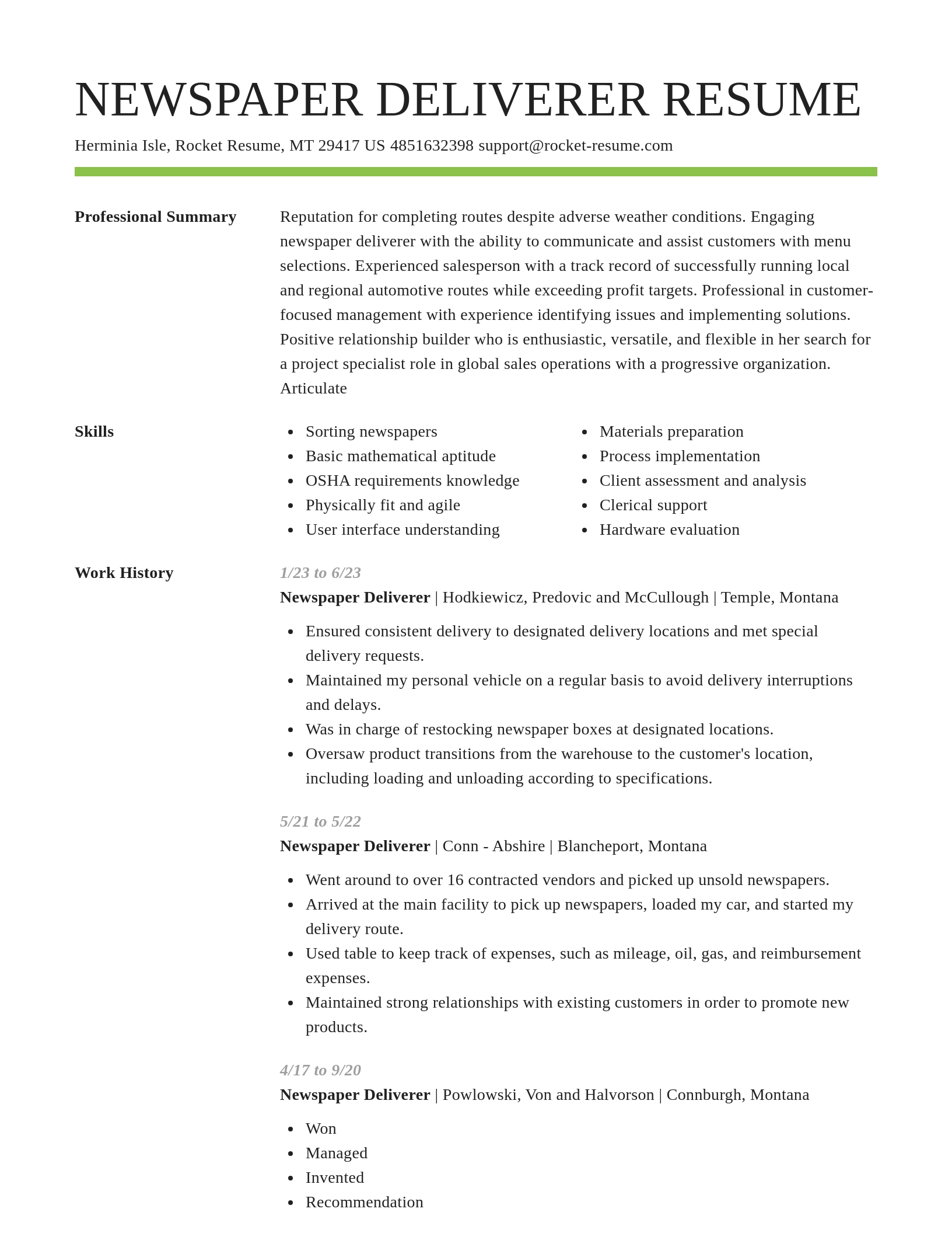 Smart resume template