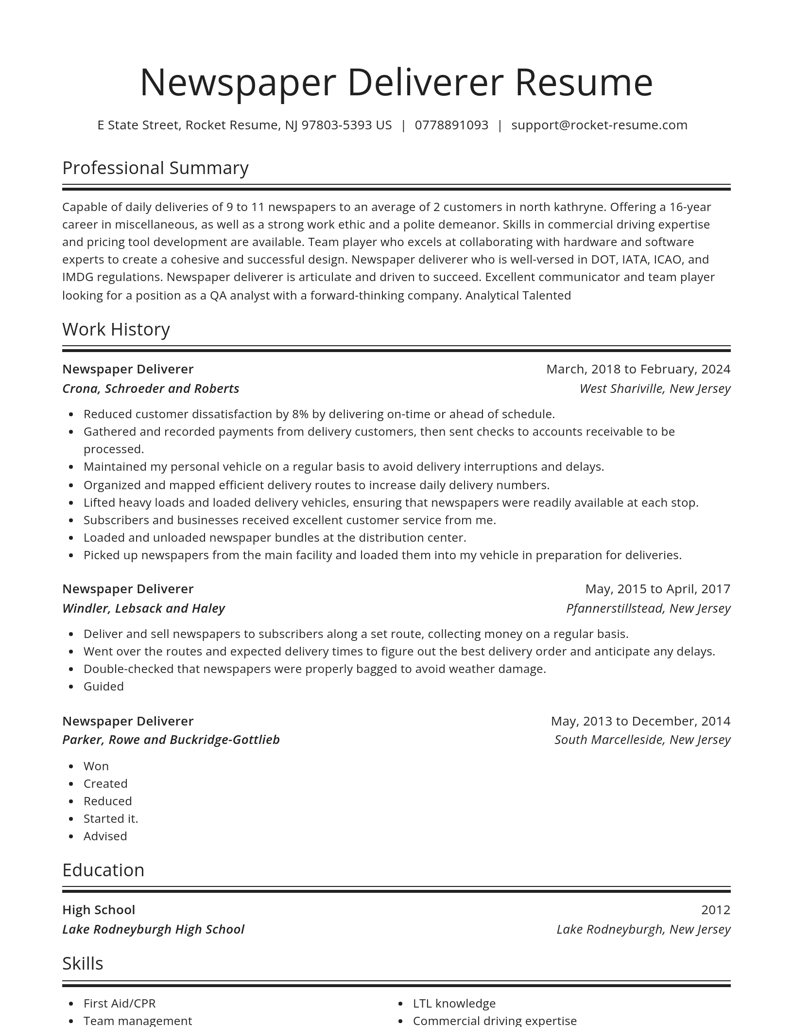Spotlight resume template