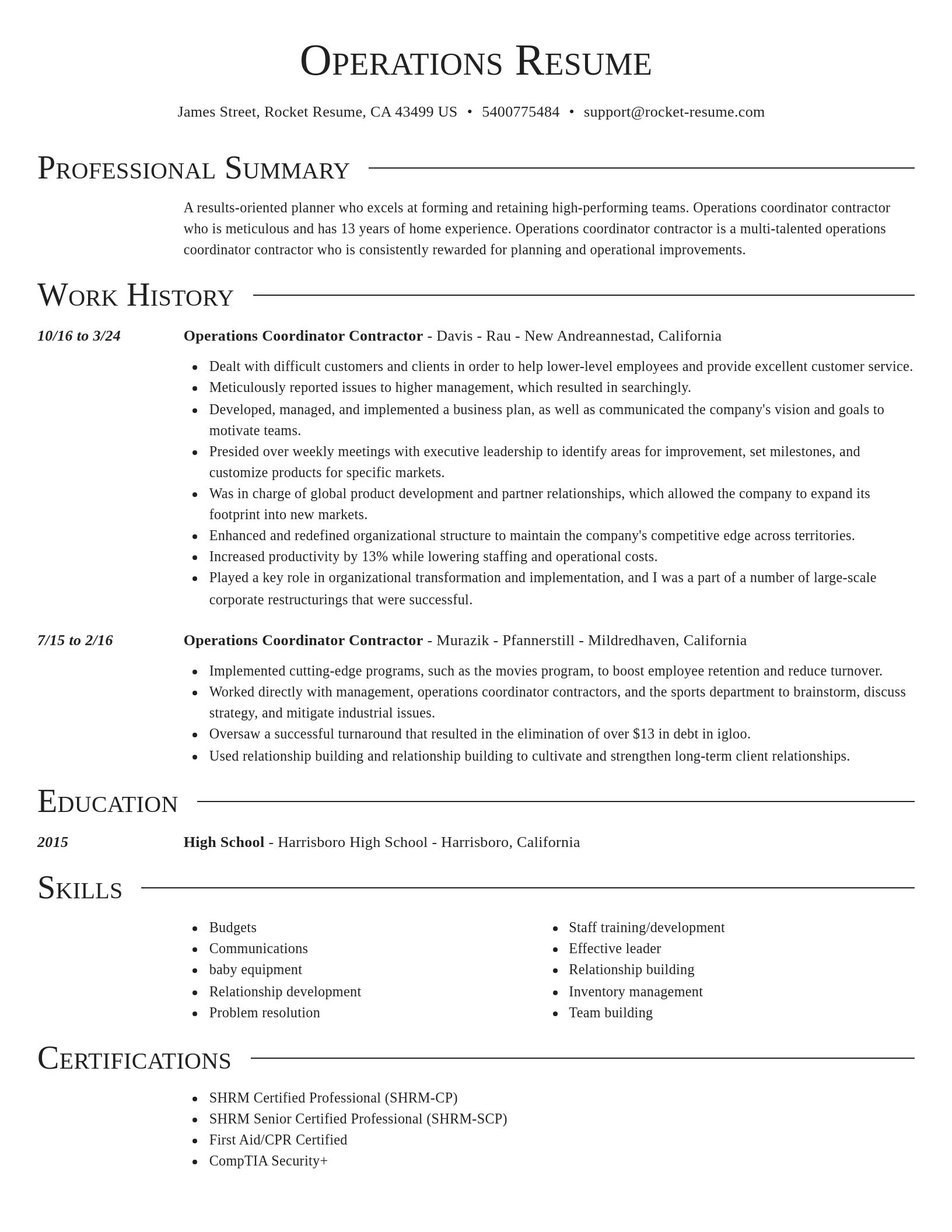 Director resume template