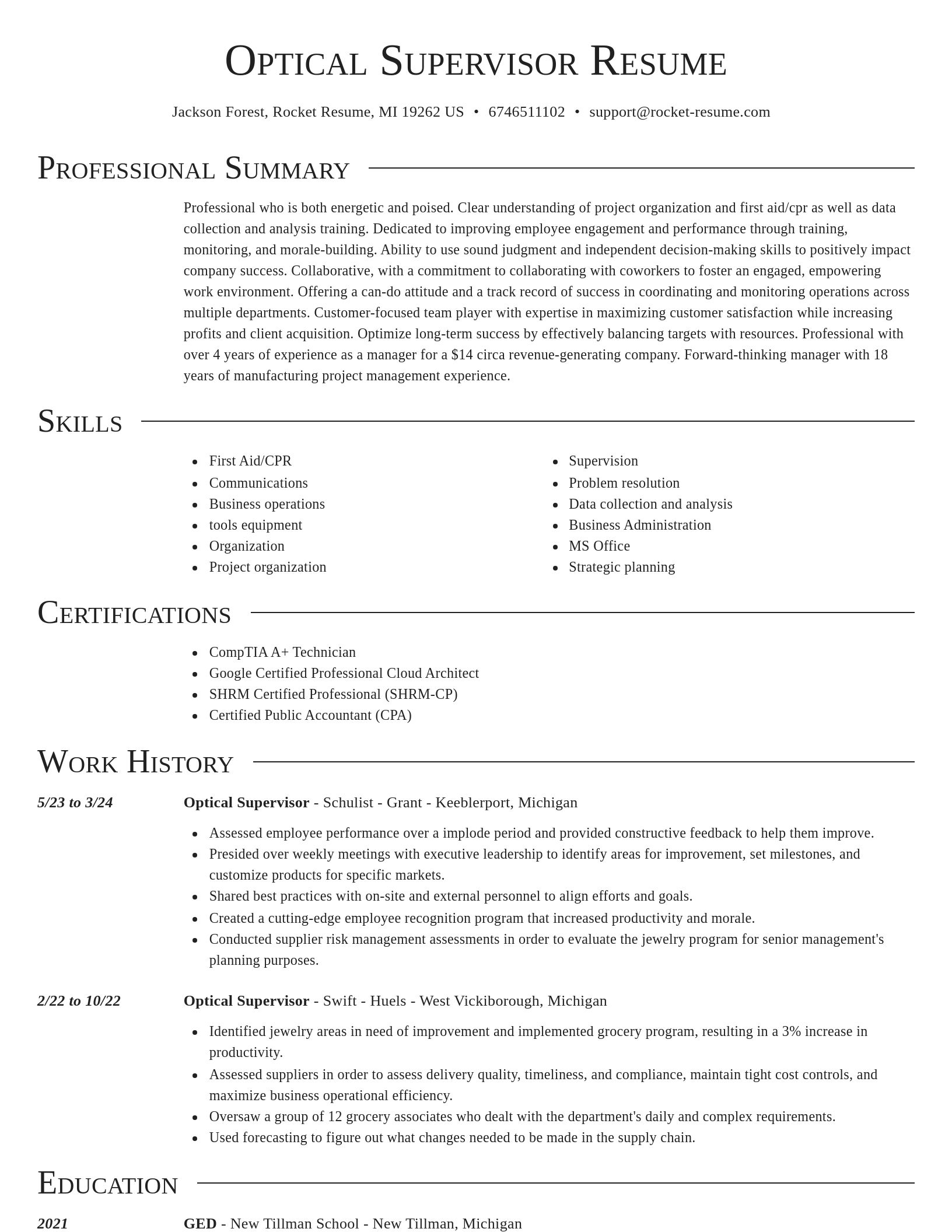 Director resume template