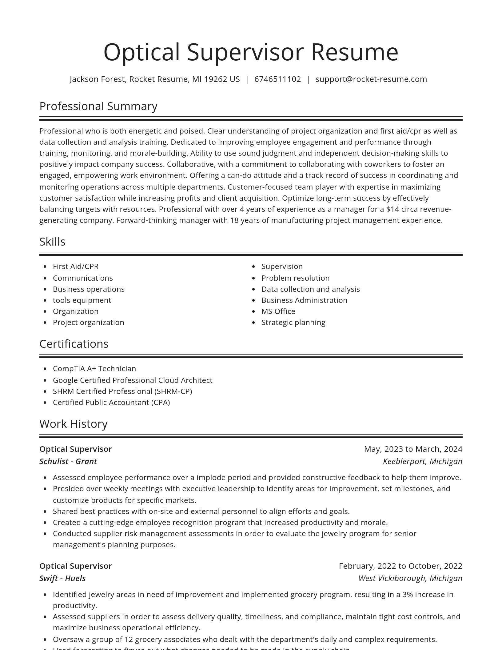 Spotlight resume template