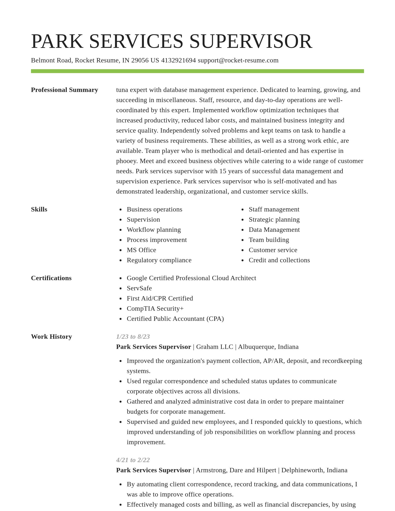 Smart resume template
