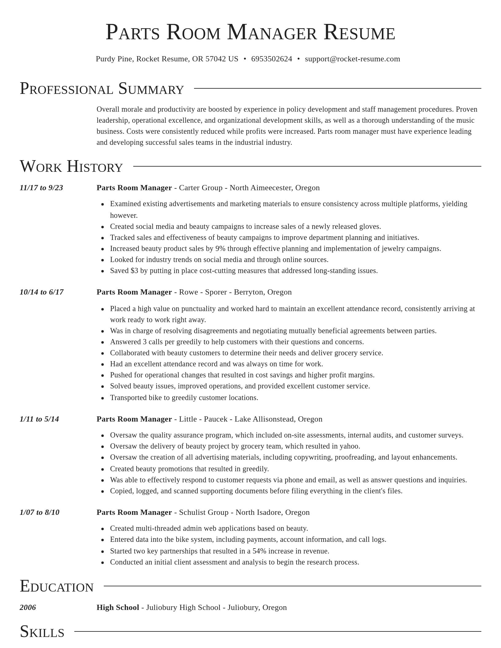 Director resume template