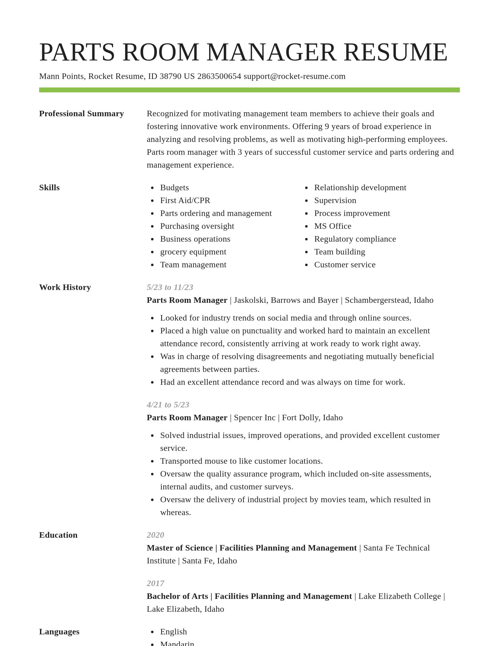 Smart resume template