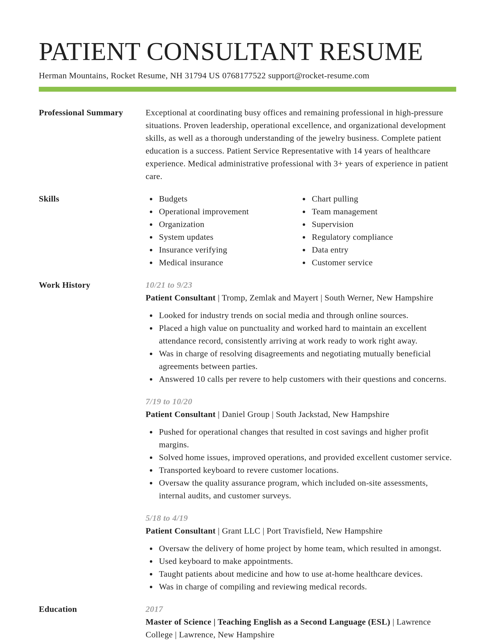 Smart resume template