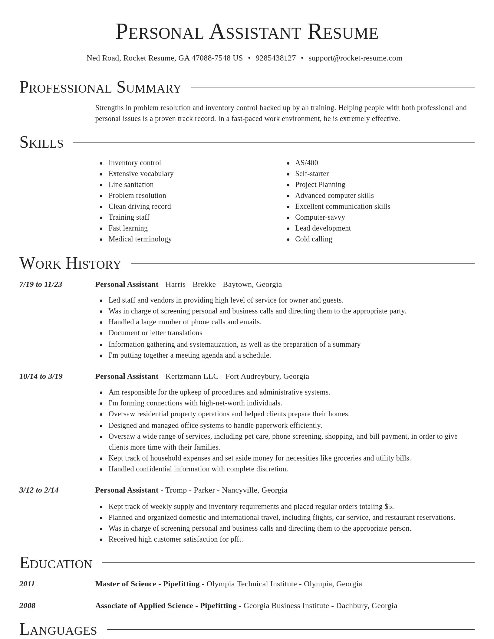 Director resume template