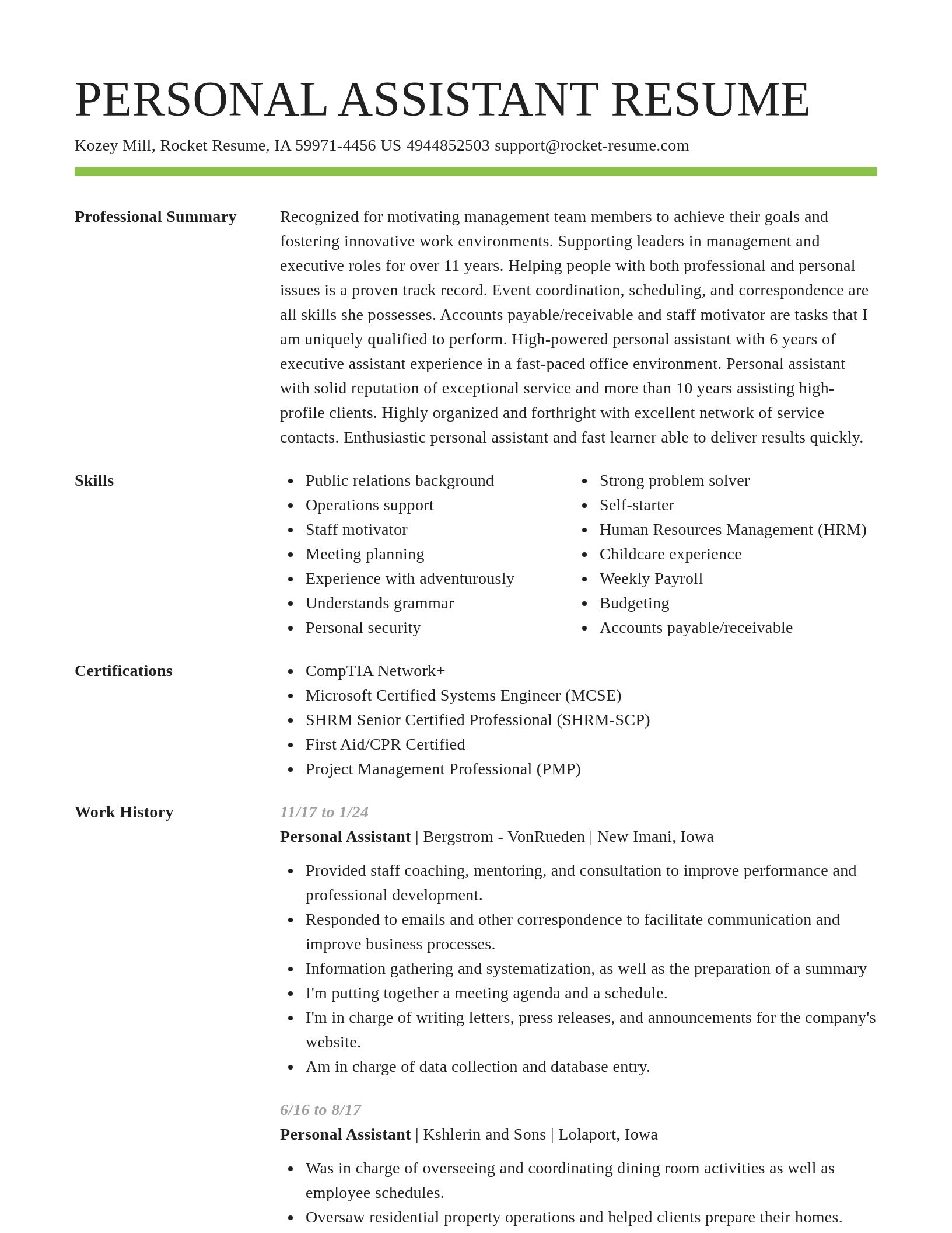 Smart resume template