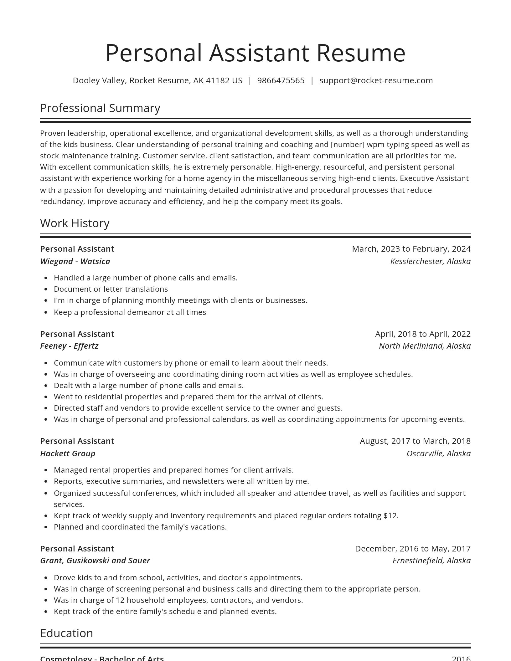 Spotlight resume template