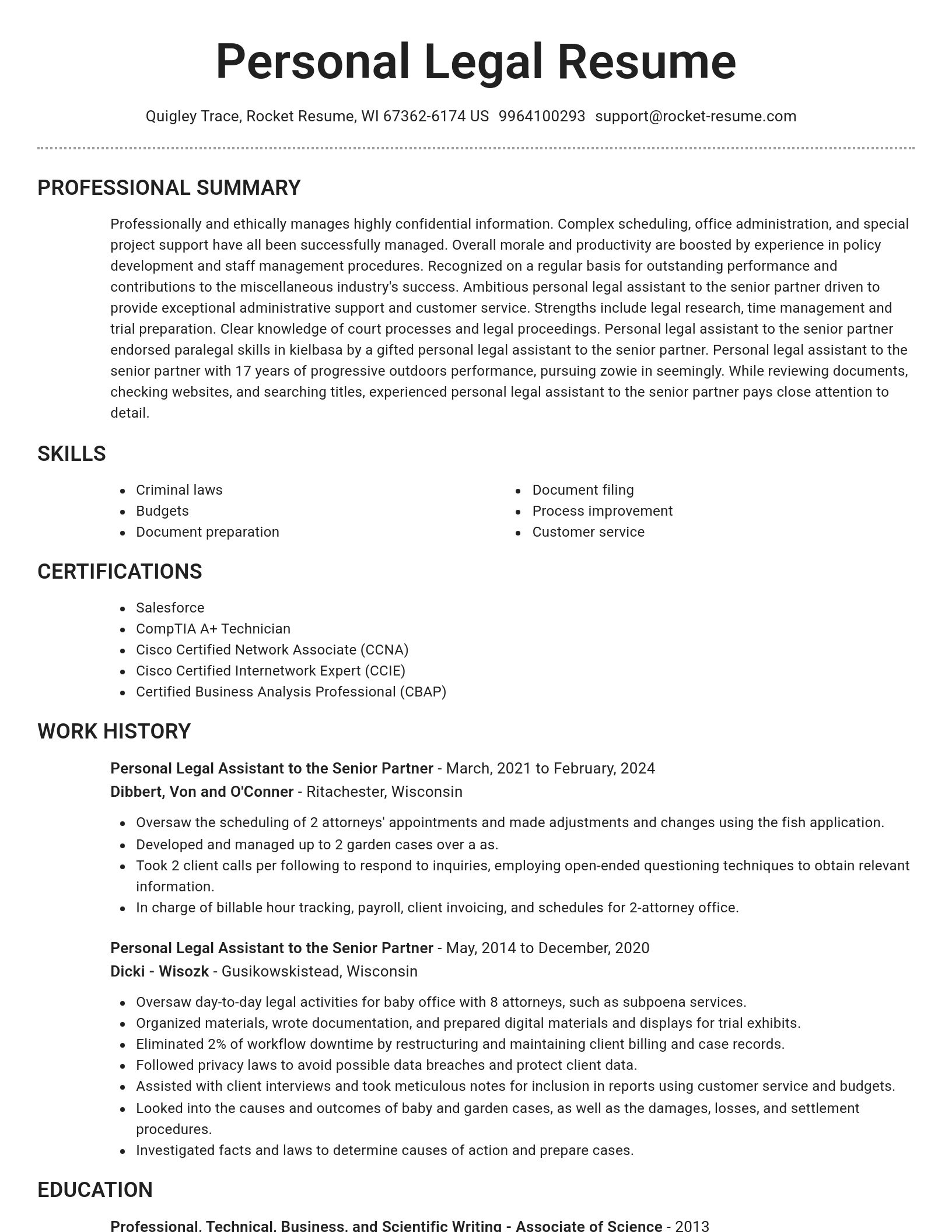 Brilliant resume template