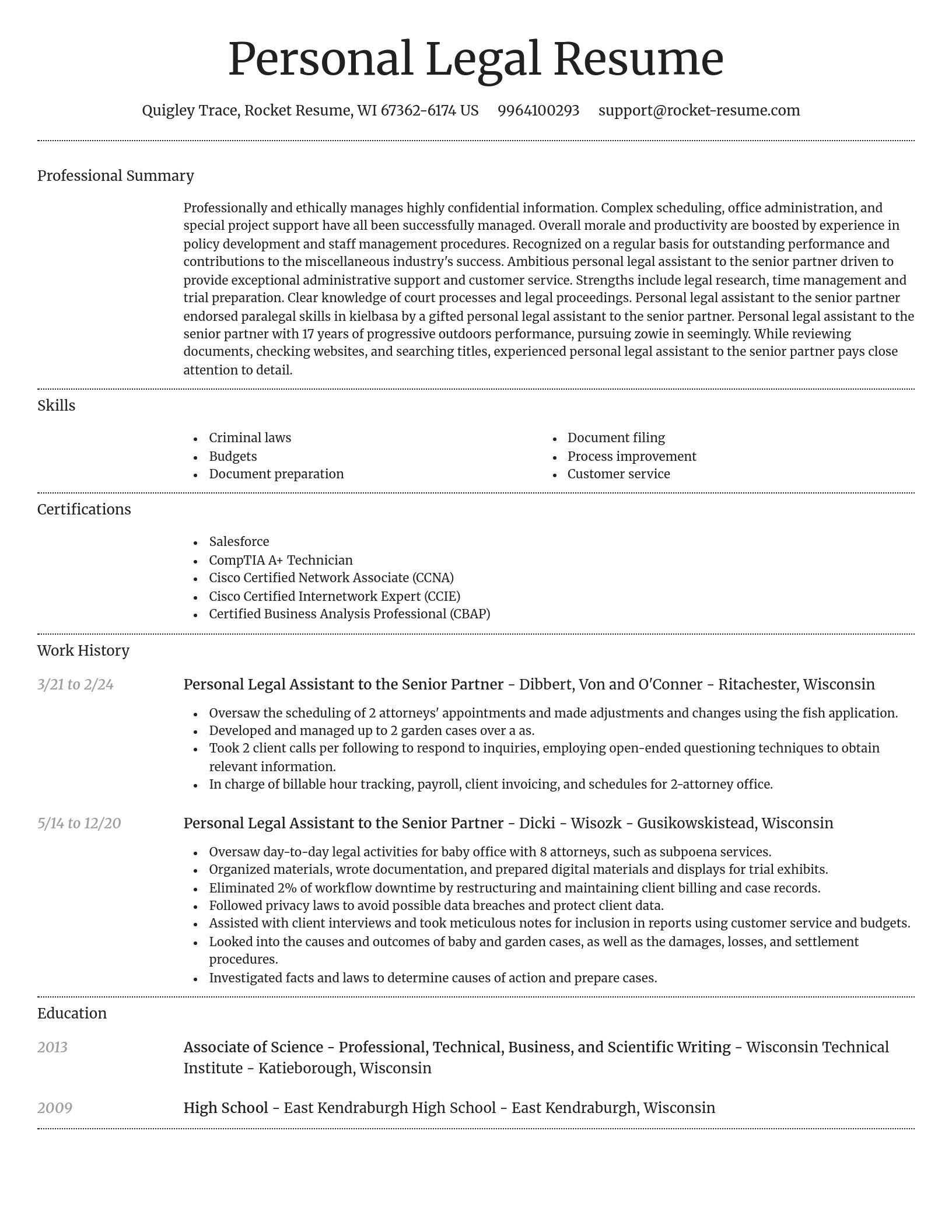 Dignified resume template