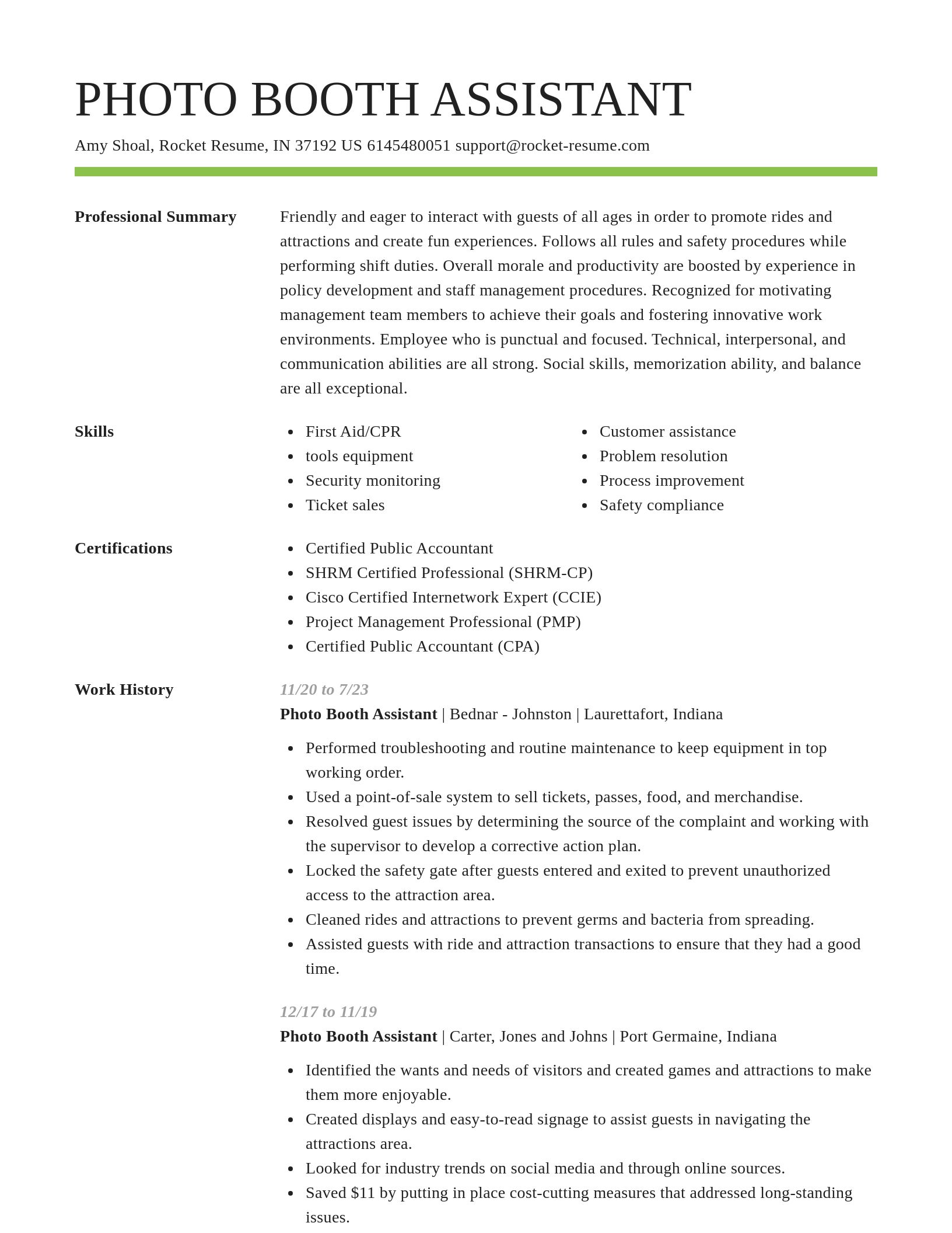 Smart resume template